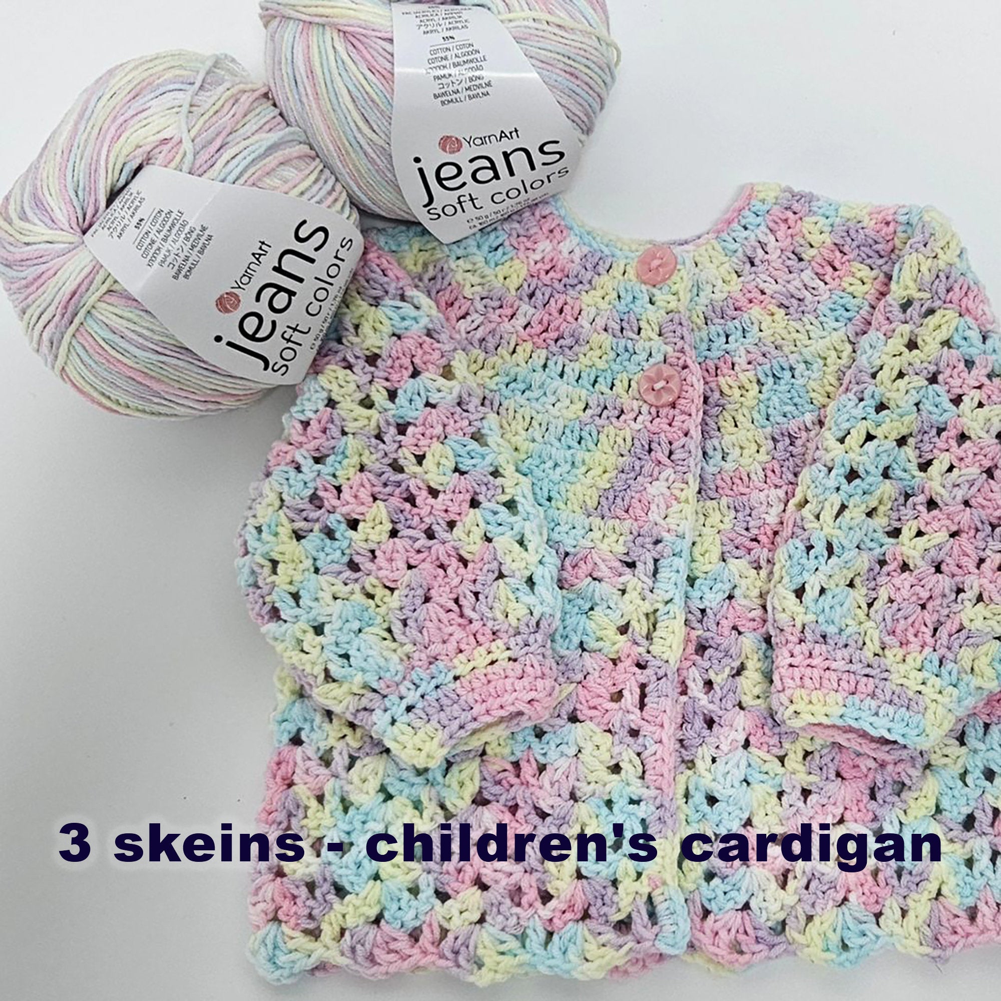 YARNART JEANS Soft Colors, Knitting Yarn, Baby Yarn, Amigurumi Yarn, Shawl Yarn, Jeans Yarn, Acrylic Yarn, Cotton Yarn 1.75 oz / 174 yds