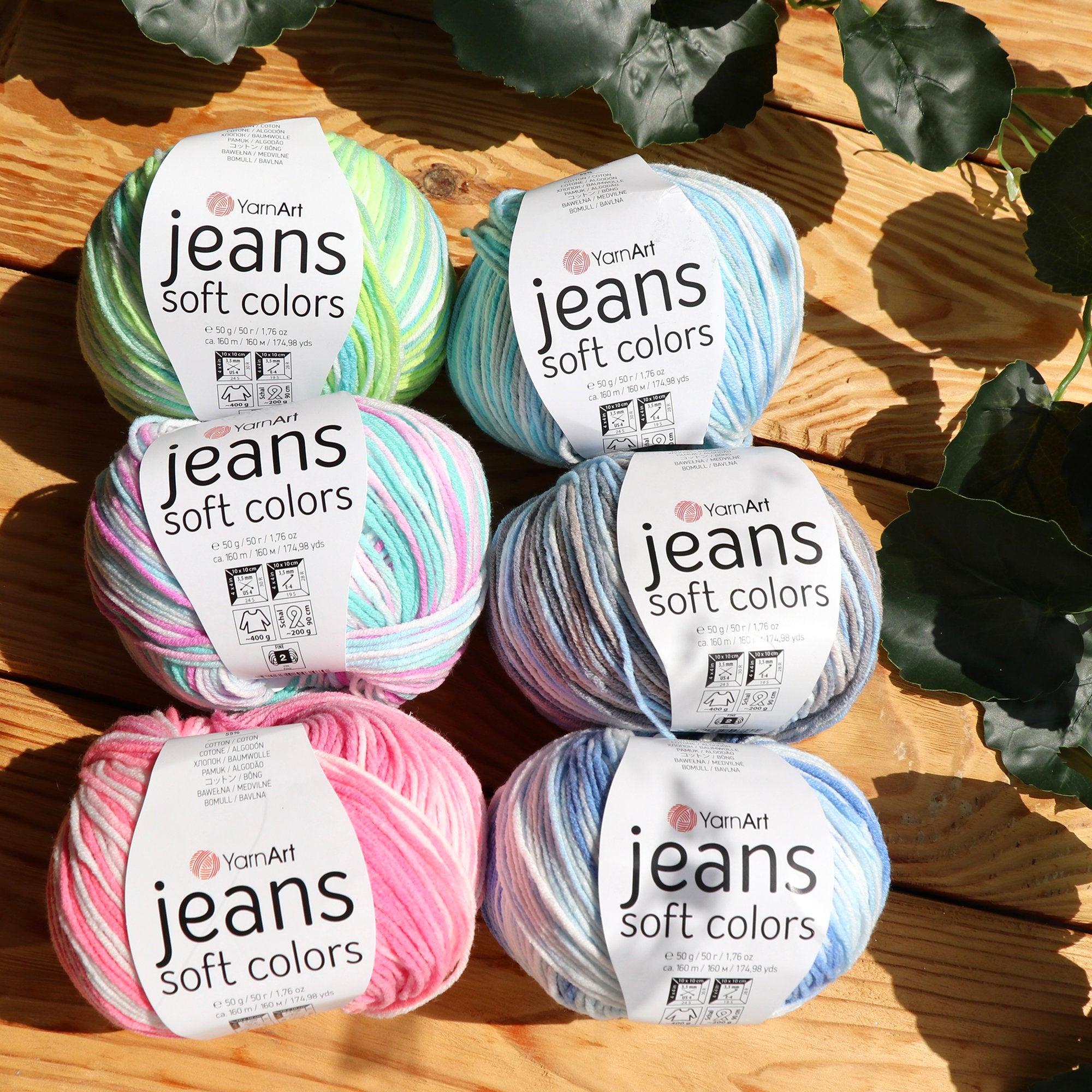 YARNART JEANS Soft Colors, Knitting Yarn, Baby Yarn, Amigurumi Yarn, Shawl Yarn, Jeans Yarn, Acrylic Yarn, Cotton Yarn 1.75 oz / 174 yds