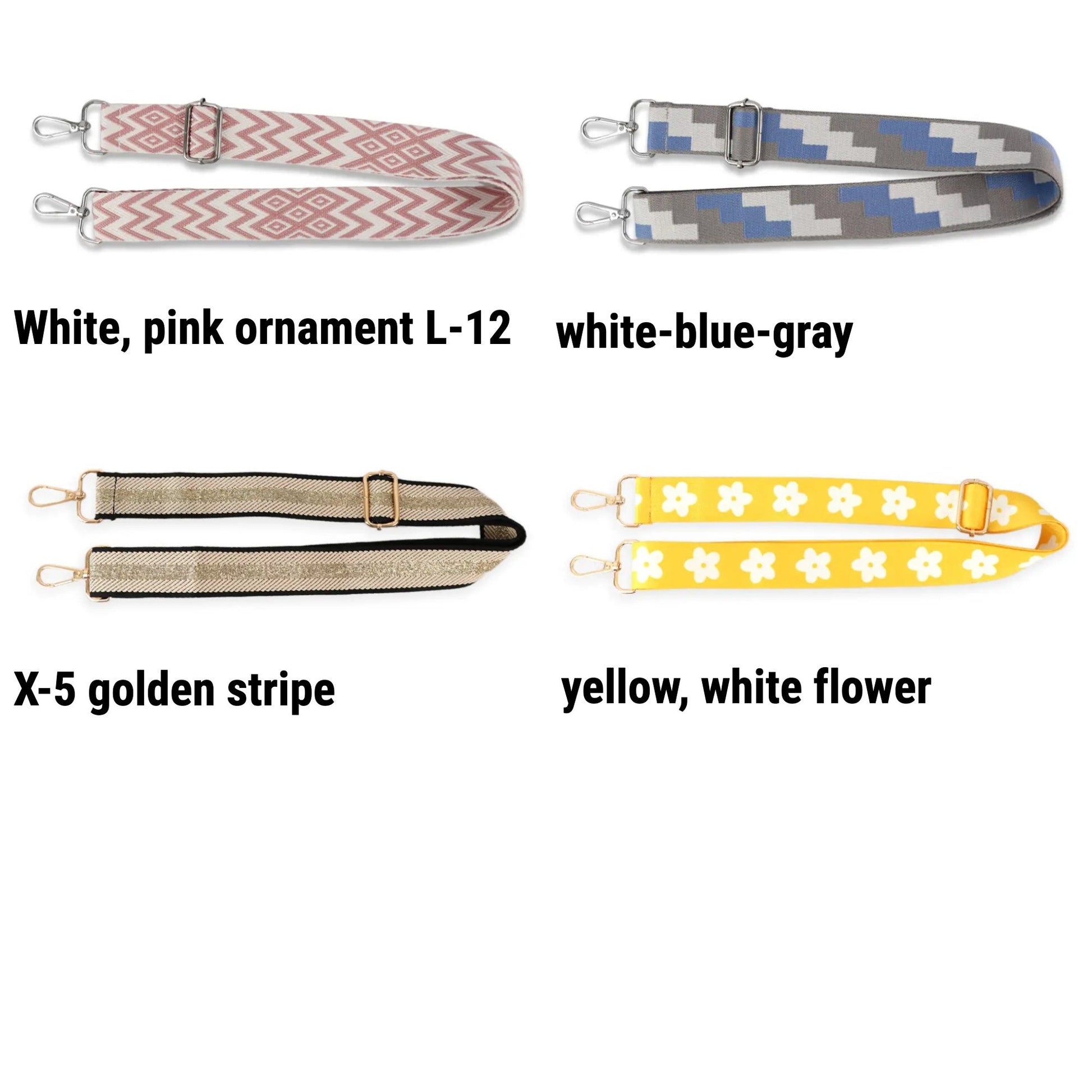 2 Inch WIDE HANDBAG STRAP, Cotton Canvas Nylon Bag Strap, Guitar Strap, Purse Strap, Gold Hardware, Colorful Crossbody Chain, Backpack Strap