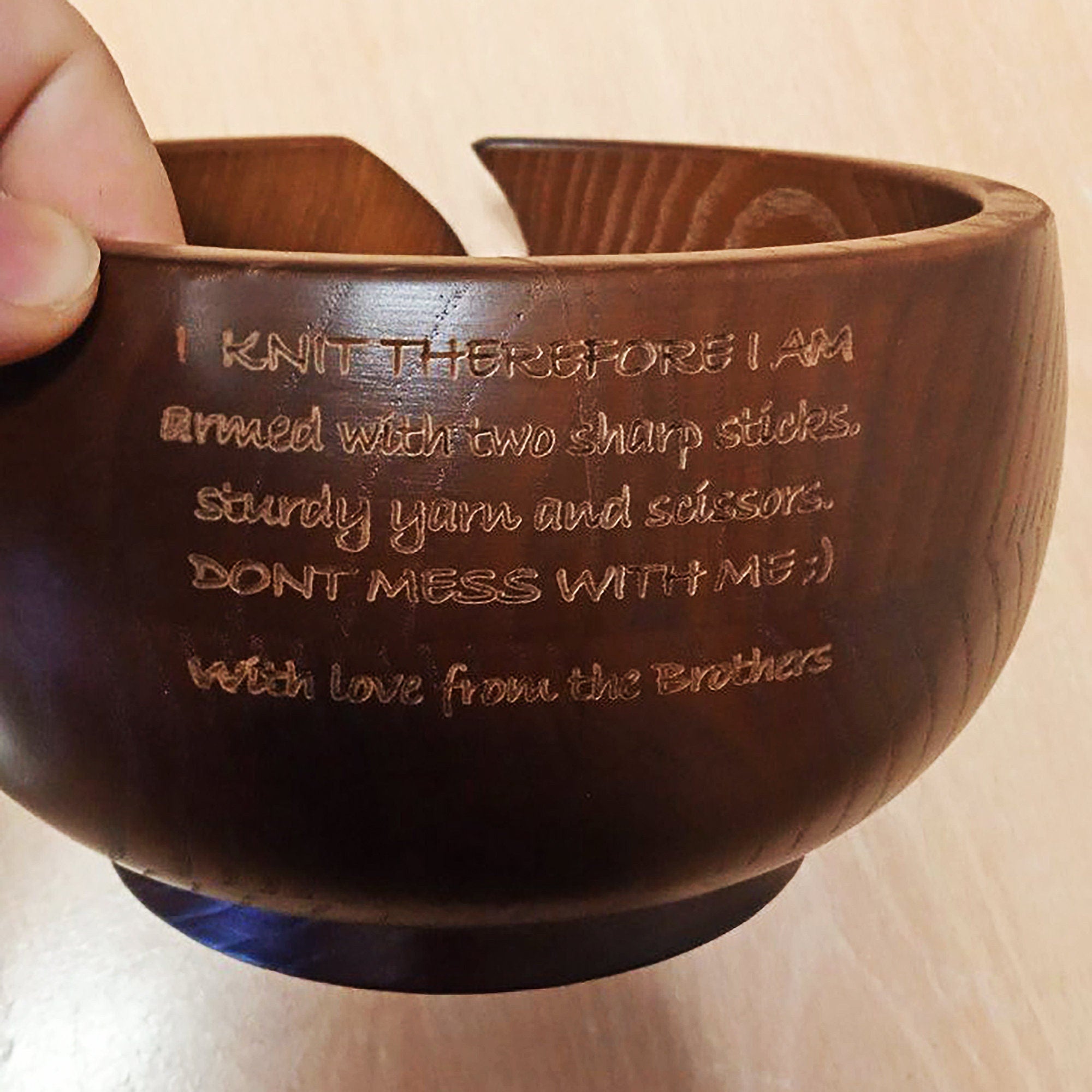 Wooden Yarn Bowl Yarn Holder Wooden Yarn Holder Knitting Bowl Yarn Bowl With Holes Wooden Holder With Holes Handmade Yarn Bowl