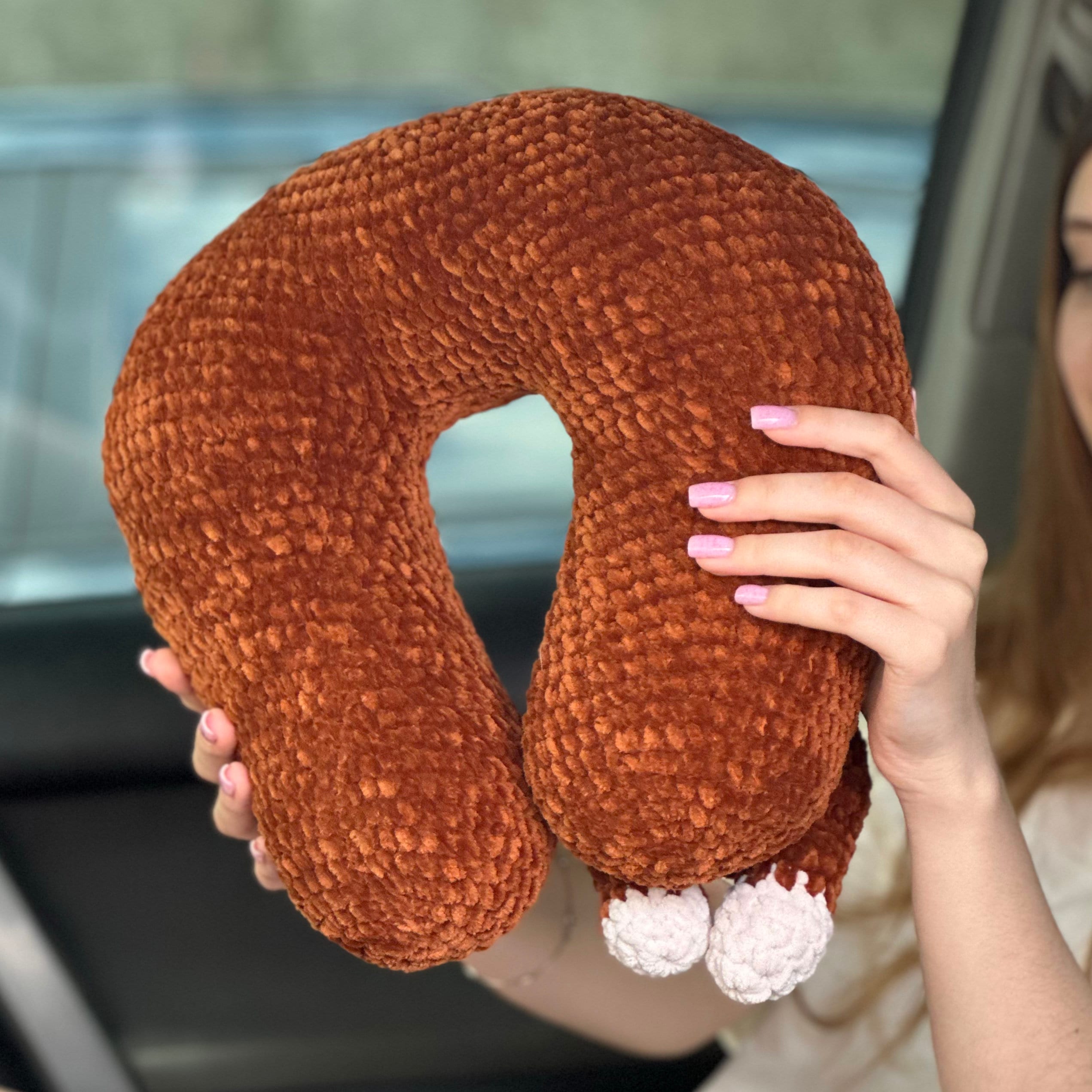Crochet TRAVEL PILLOW Pattern, Cat Shaped Travel Pillow PDF Pattern, Crochet Pillow Pattern, Crochet Cat, English Pattern Instant Download
