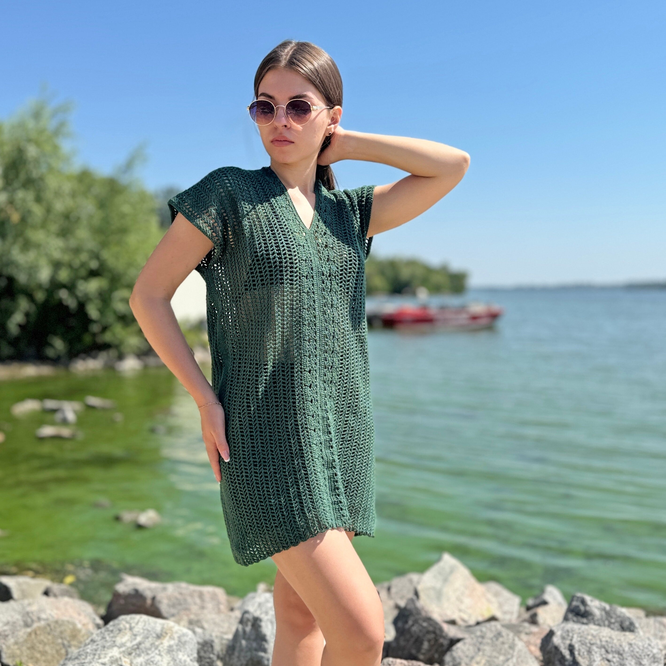 Crochet Pattern BEACH COVER UP, Crochet Swimsuit Cover Up, Easy Summer Crochet Dress Pdf Pattern, One Size, Crochet Apparel