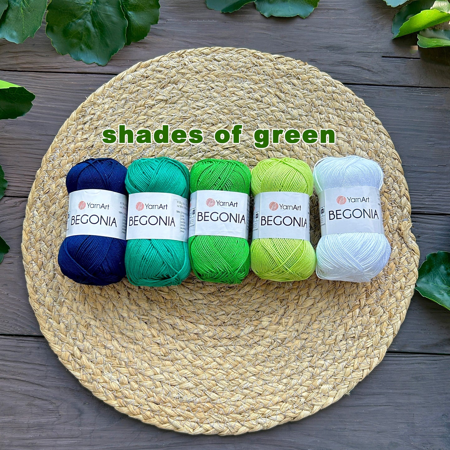 YARNART BEGONIA Cotton Sport Yarn - 50g/Skein - Shades Sets, Mercerized COTTON Yarn, 100% Mercerized Cotton Yarn, Crochet Yarn, Summer Yarn