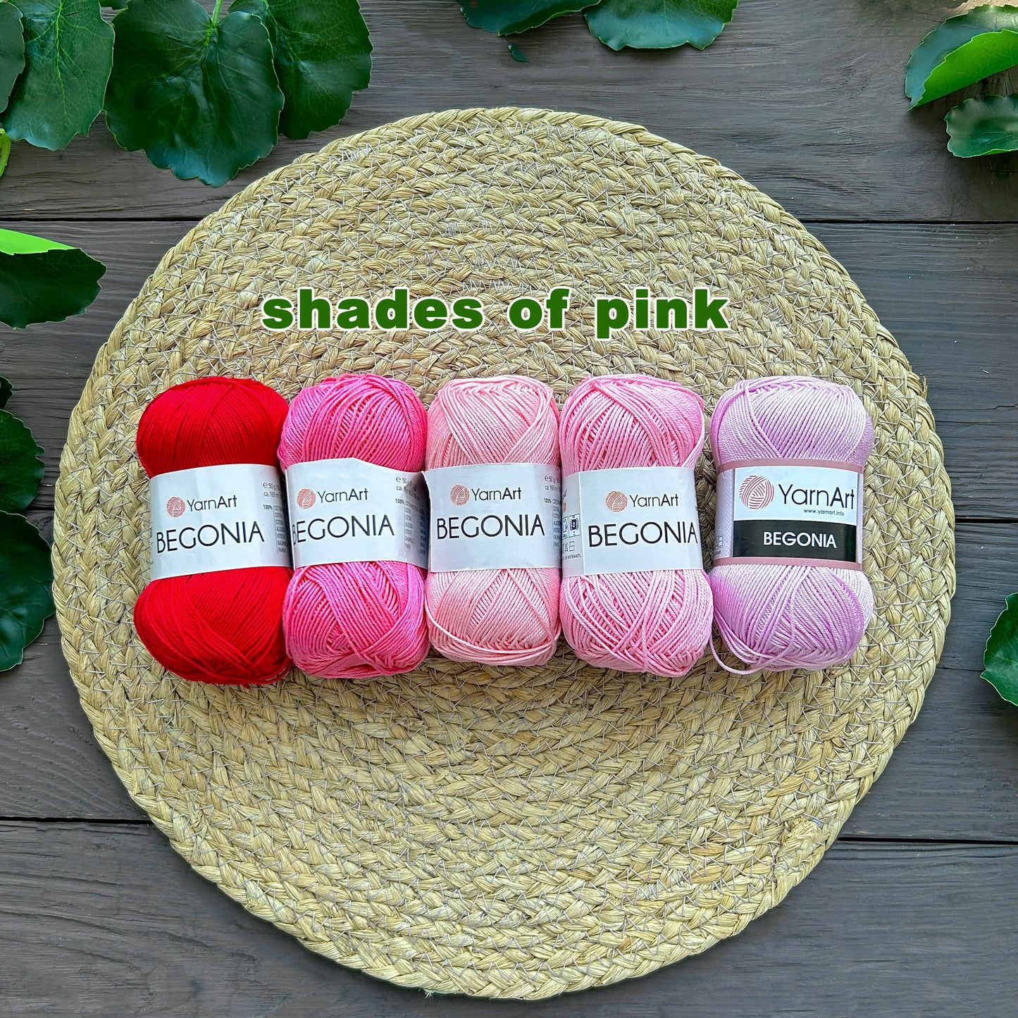 YARNART BEGONIA Cotton Sport Yarn - 50g/Skein - Shades Sets, Mercerized COTTON Yarn, 100% Mercerized Cotton Yarn, Crochet Yarn, Summer Yarn