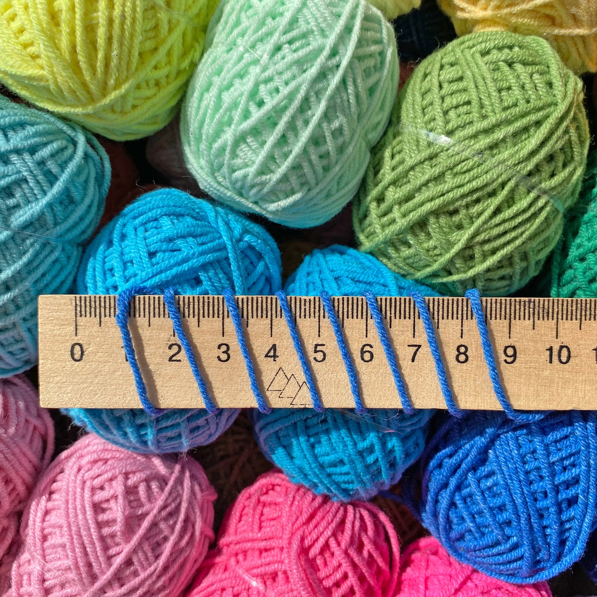 Rainbow YARN SET 60x12g Cotton Blend Yarn Mini Skeins 2280 Yards Total, Amigurumi Yarn Set, Granny Square Kit, Sport Weight Fine Yarn Kit