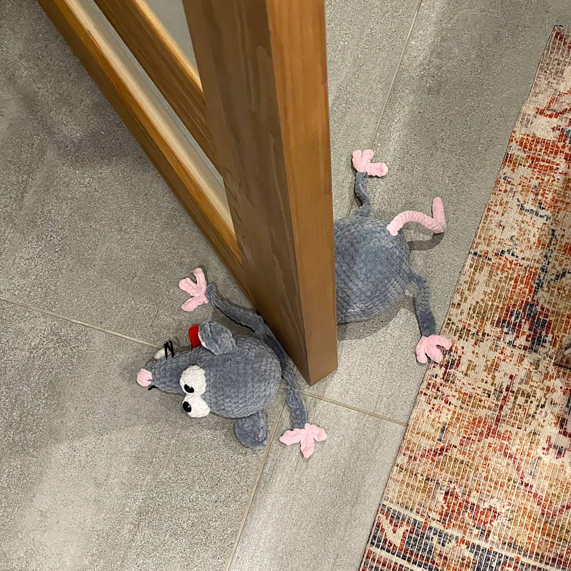 Crochet Kit RAT DOOR STOPPER + Pdf Pattern, Amigurumi Rat Door Stop, Learn How To Crochet Kit, Amigurumi Mouse, Diy Craft Kit Gift Door Stop