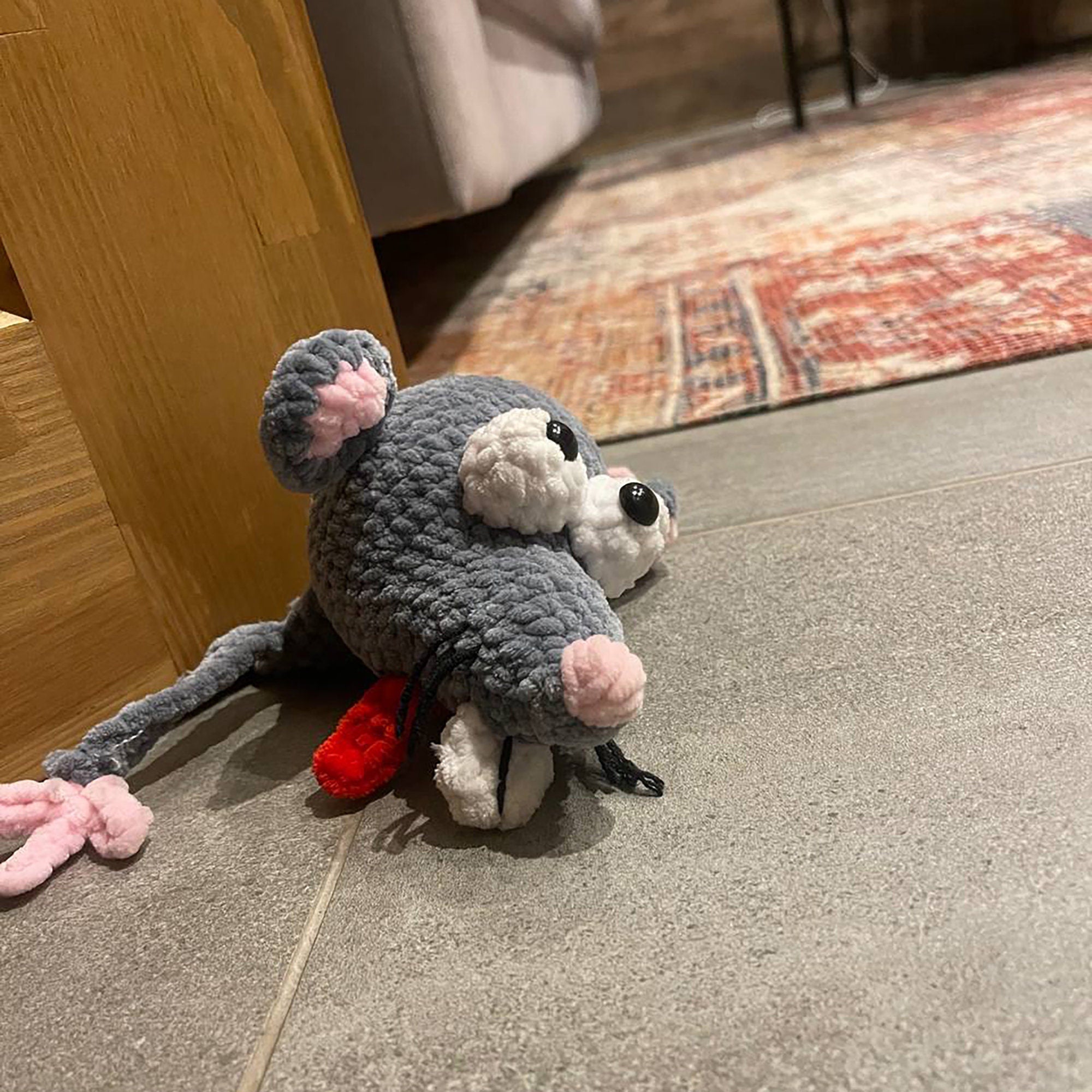 Crochet Kit RAT DOOR STOPPER + Pdf Pattern, Amigurumi Rat Door Stop, Learn How To Crochet Kit, Amigurumi Mouse, Diy Craft Kit Gift Door Stop