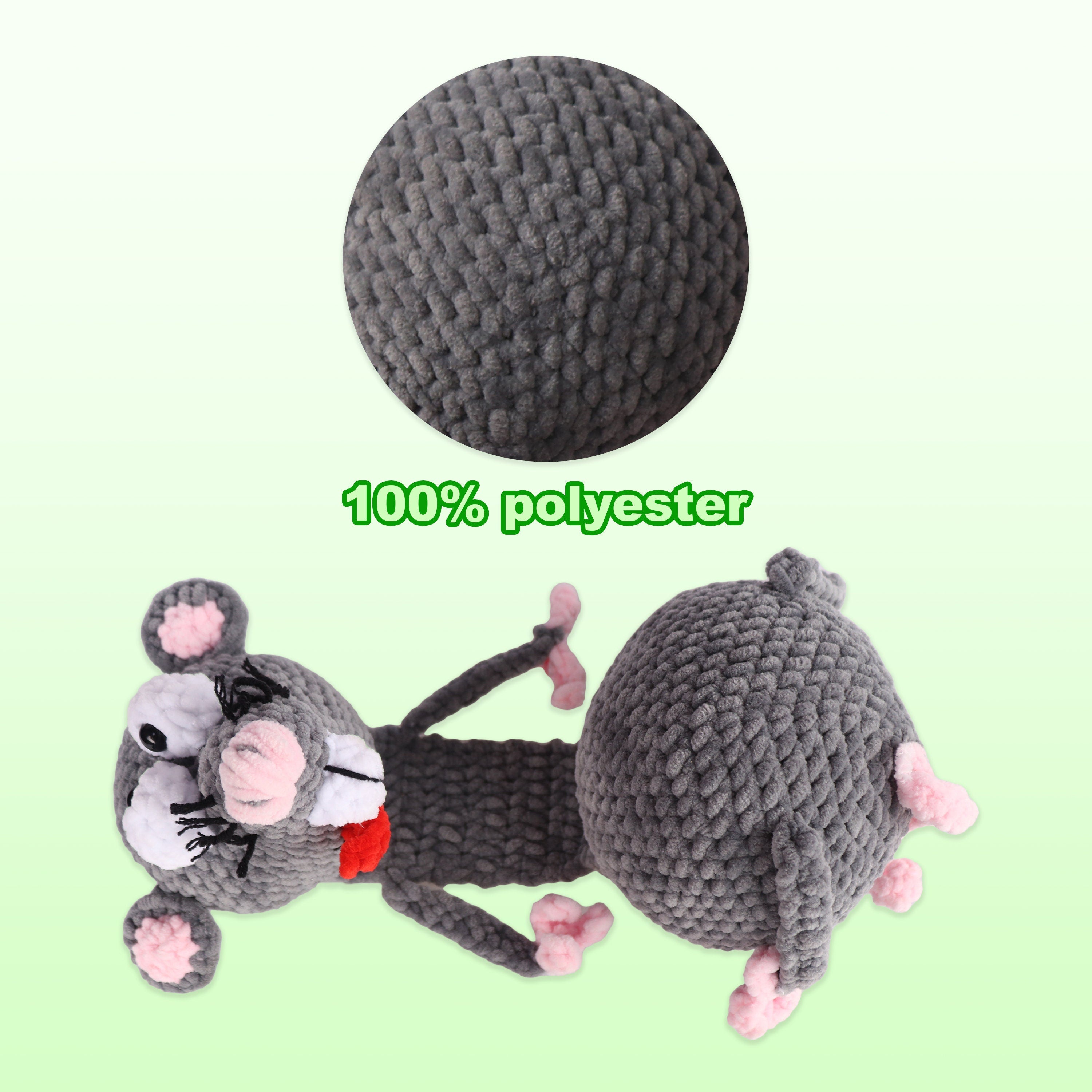 Crochet Kit RAT DOOR STOPPER + Pdf Pattern, Amigurumi Rat Door Stop, Learn How To Crochet Kit, Amigurumi Mouse, Diy Craft Kit Gift Door Stop
