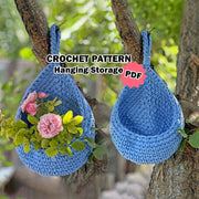 Crochet HANGING STORAGE Pattern, PDF Wall Hanging Storage Basket, Hanging Storage Bag, Nursery Organizer, Toys Storage, Crochet Home Decor