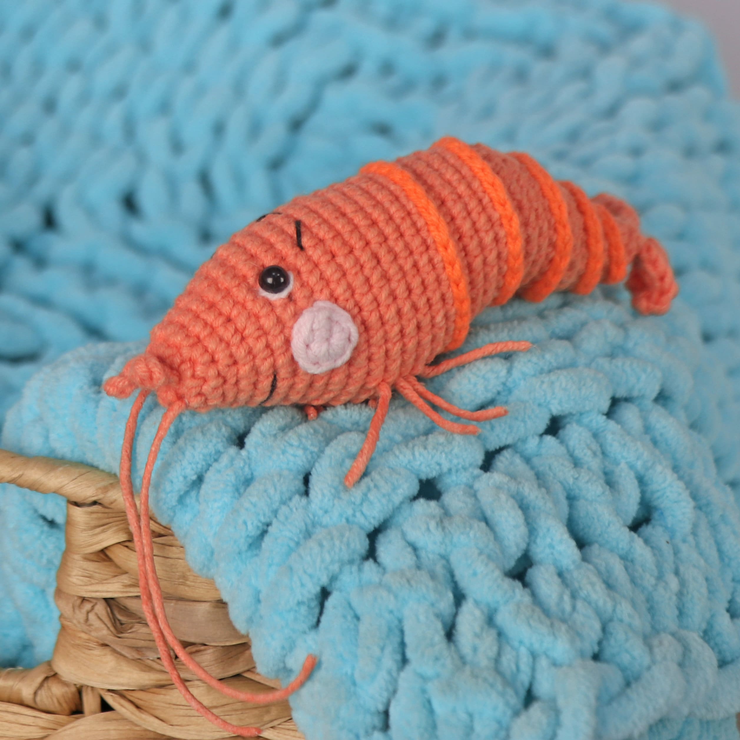 Shrimp CROCHET PATTERN, Low Sew Prawn Amigurumi PDF, Sea Creature Crochet Pattern, Easy Prawn English Crochet Pattern, Instant Download