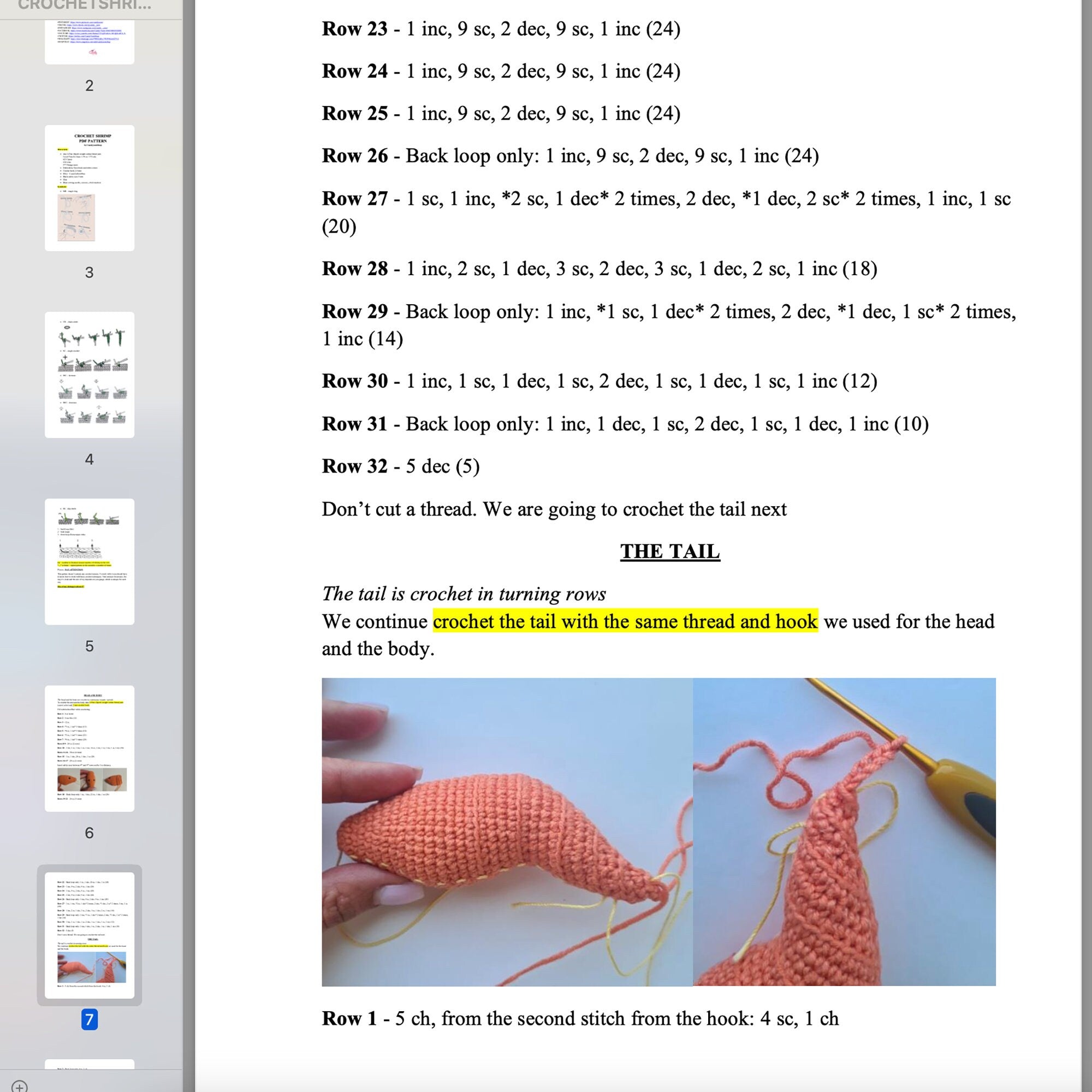 Shrimp CROCHET PATTERN, Low Sew Prawn Amigurumi PDF, Sea Creature Crochet Pattern, Easy Prawn English Crochet Pattern, Instant Download