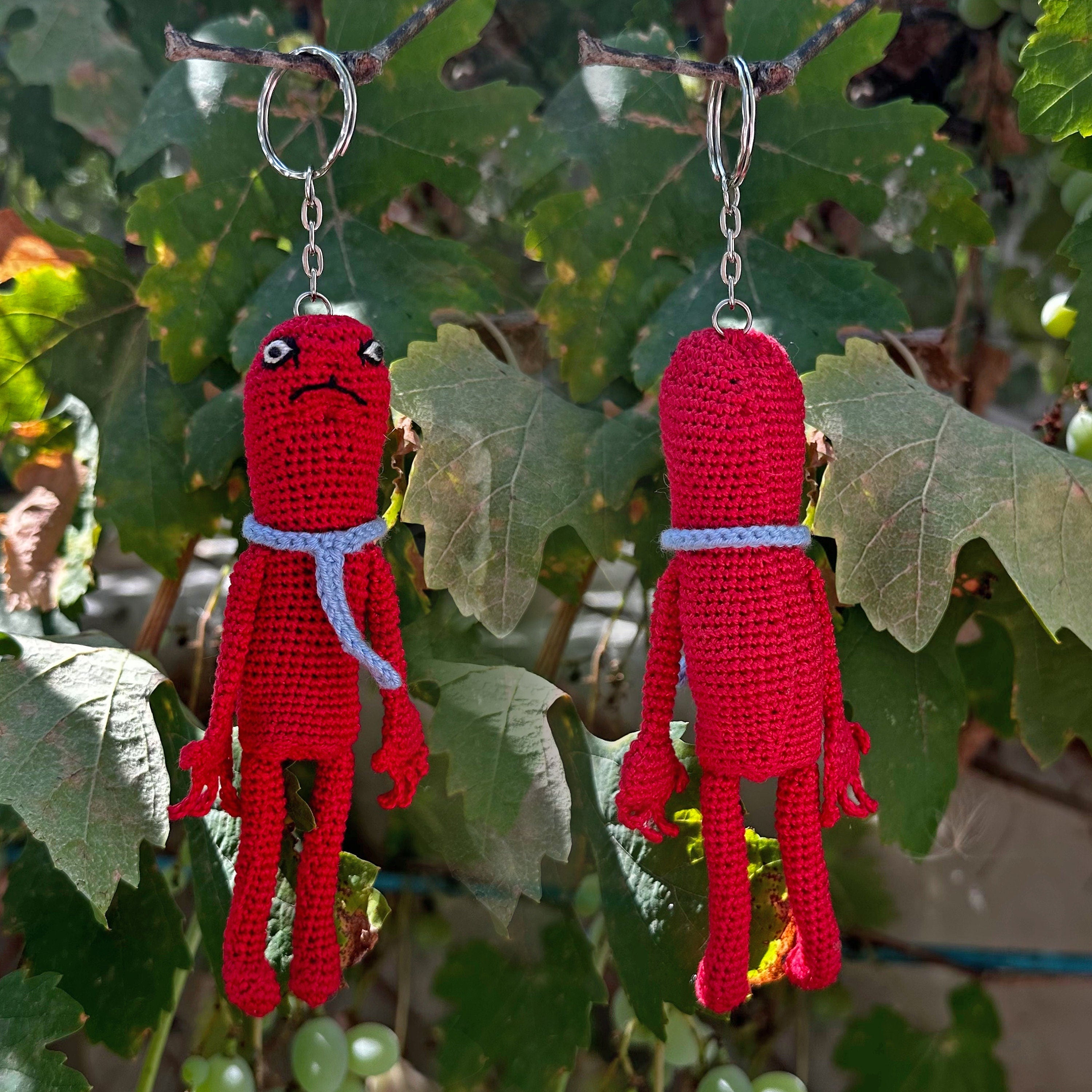 Smiling Friends Crochet Keychain Pattern, Alan and Cheese Magnet Keychain Crochet Pattern, Amigurumi Crochet PDF, Pocket Keychain