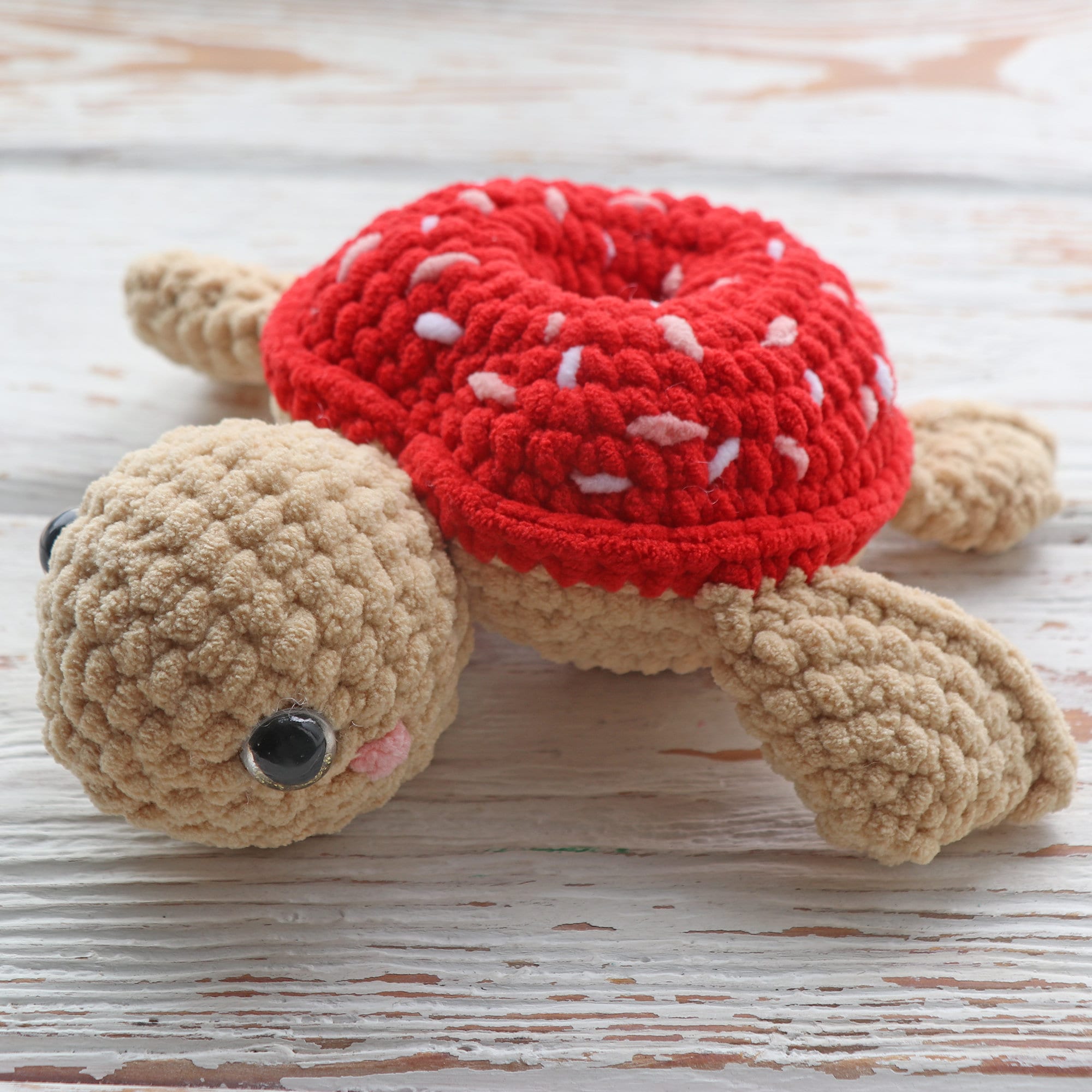 NO SEW Donut Turtle Crochet Pattern, Crochet Heart Turtle Amigurumi Pattern, Cute Sea Creature Stuffed Animal, Instant Digital Download PDF