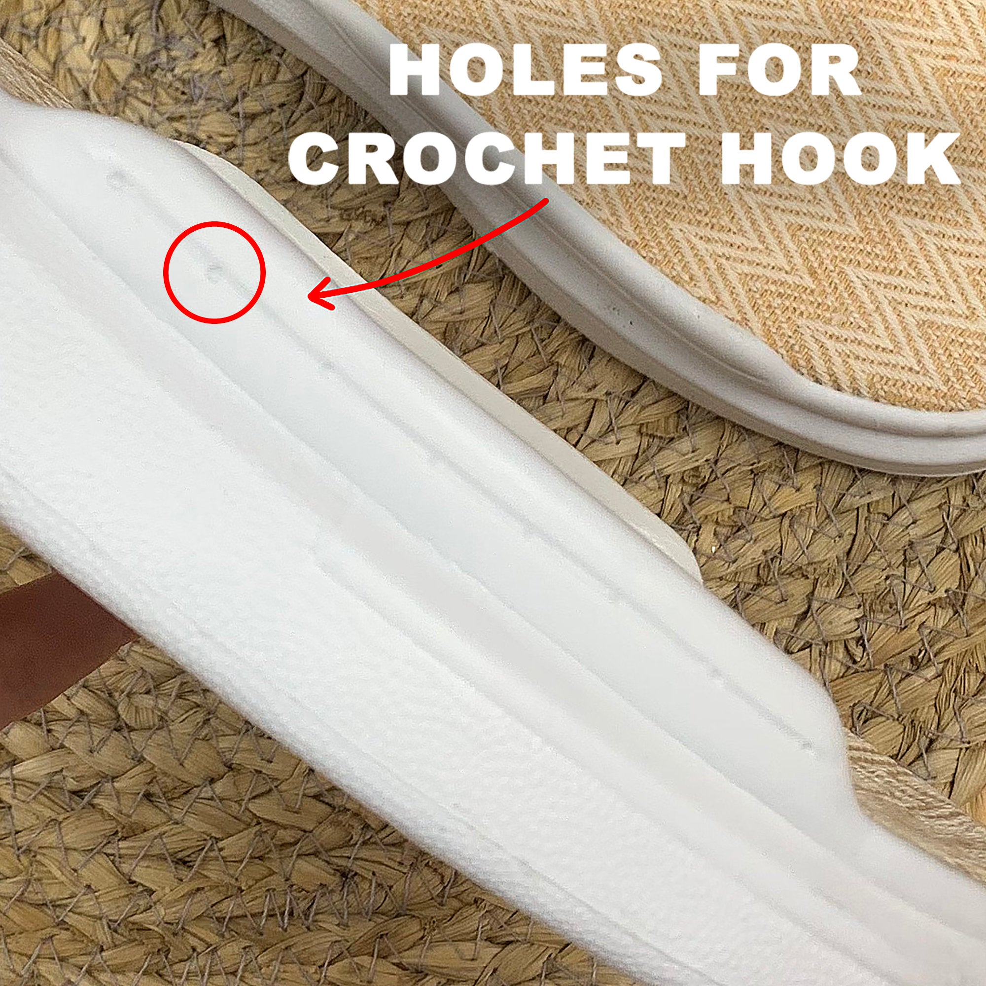 RUBBER SOLES sizes 36 - 40 with Holes for Crocheting, Mens Women Teenage Shoe Soles for Crochet Slippers Replacement Soles with Insoles