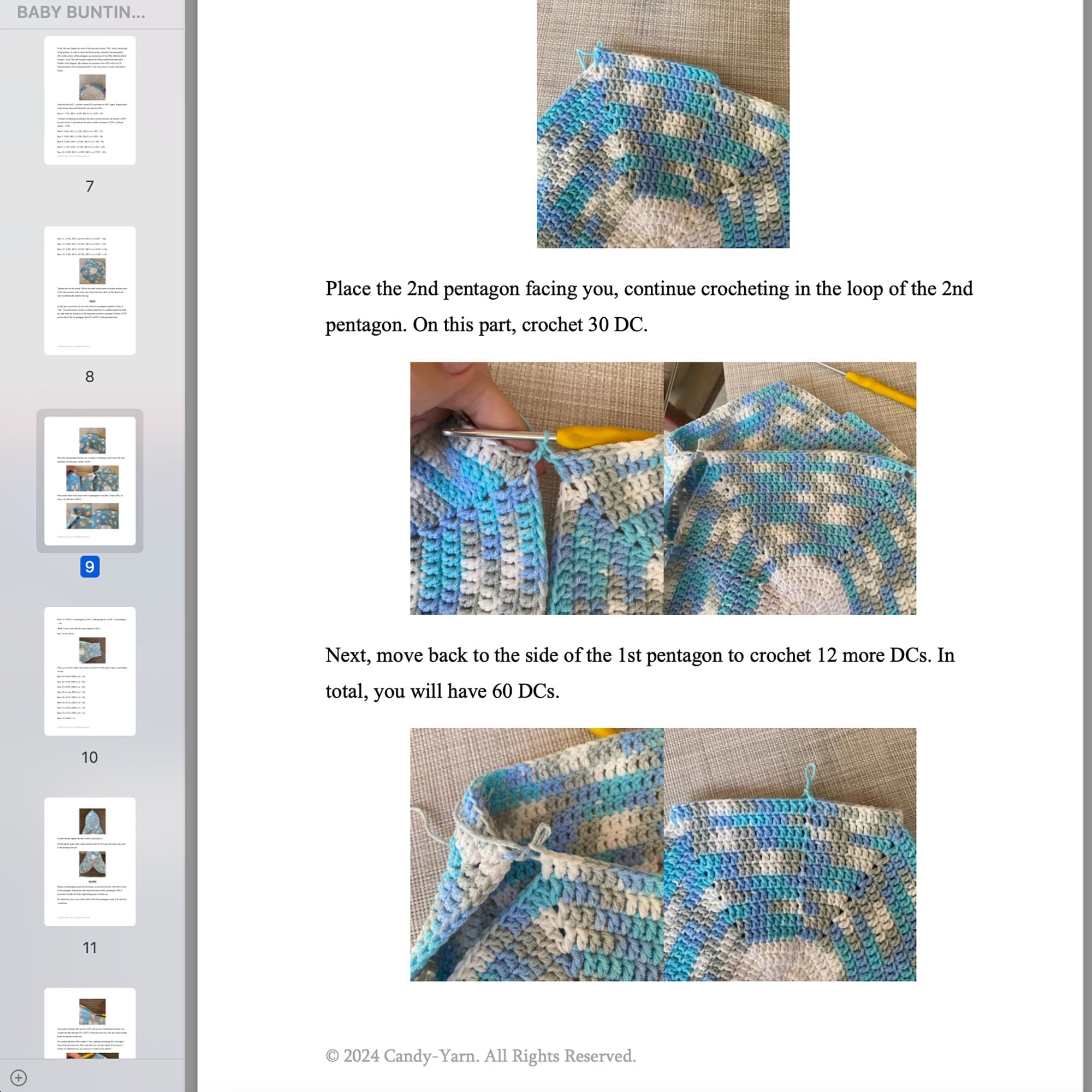 Crochet Baby FLOWER BUNTING Pattern, 0-3 Months Baby Bag Bunting, Baby Shower Gift, Crochet Pattern, Instant Download, Easy Crochet Pattern