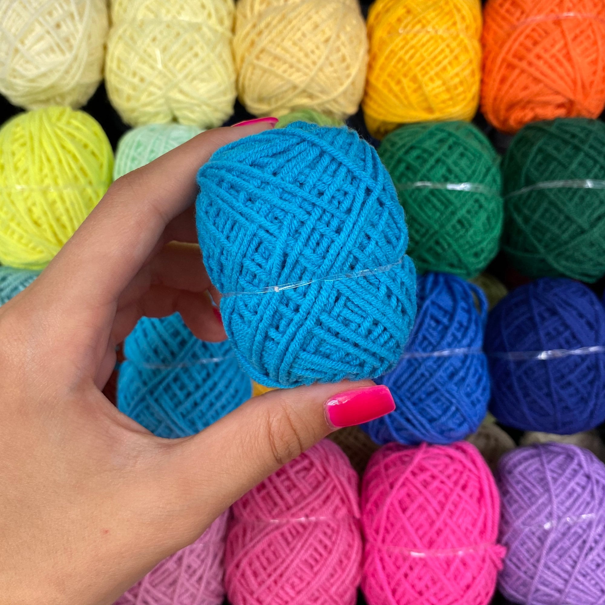 Rainbow YARN SET 60x12g Cotton Blend Yarn Mini Skeins 2280 Yards Total, Amigurumi Yarn Set, Granny Square Kit, Sport Weight Fine Yarn Kit