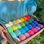 Rainbow YARN SET 60x12g Cotton Blend Yarn Mini Skeins 2280 Yards Total, Amigurumi Yarn Set, Granny Square Kit, Sport Weight Fine Yarn Kit
