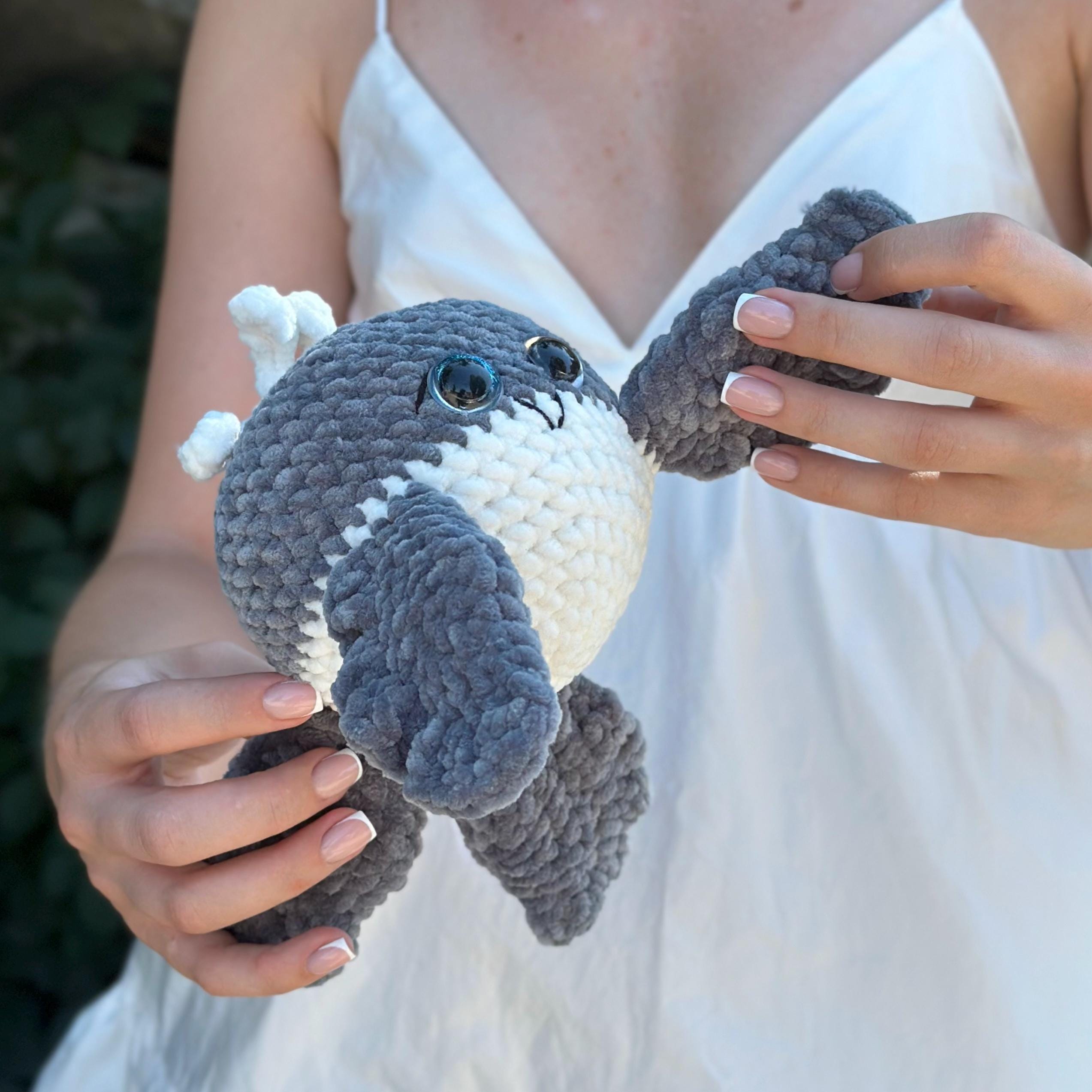 Crochet Whale NO SEW Pattern, PDF Beginner Crochet Pattern, Easy Crochet Amigurumi Pattern, Crochet Whale Pattern, Plush Whale Pattern