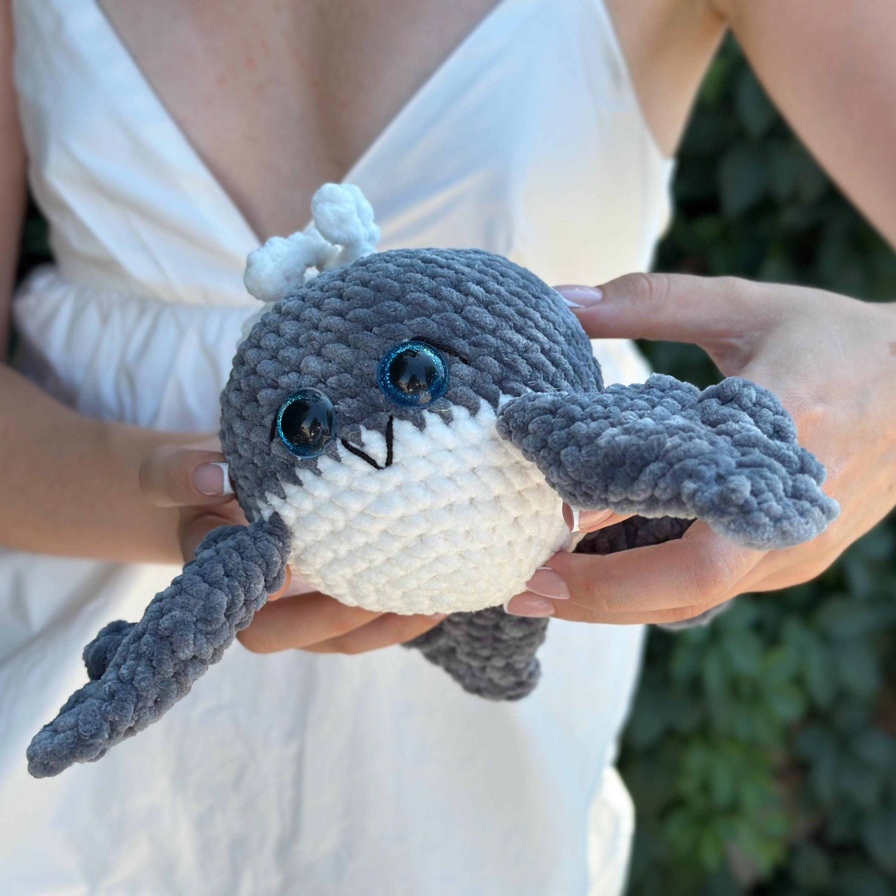 Crochet Whale NO SEW Pattern, PDF Beginner Crochet Pattern, Easy Crochet Amigurumi Pattern, Crochet Whale Pattern, Plush Whale Pattern