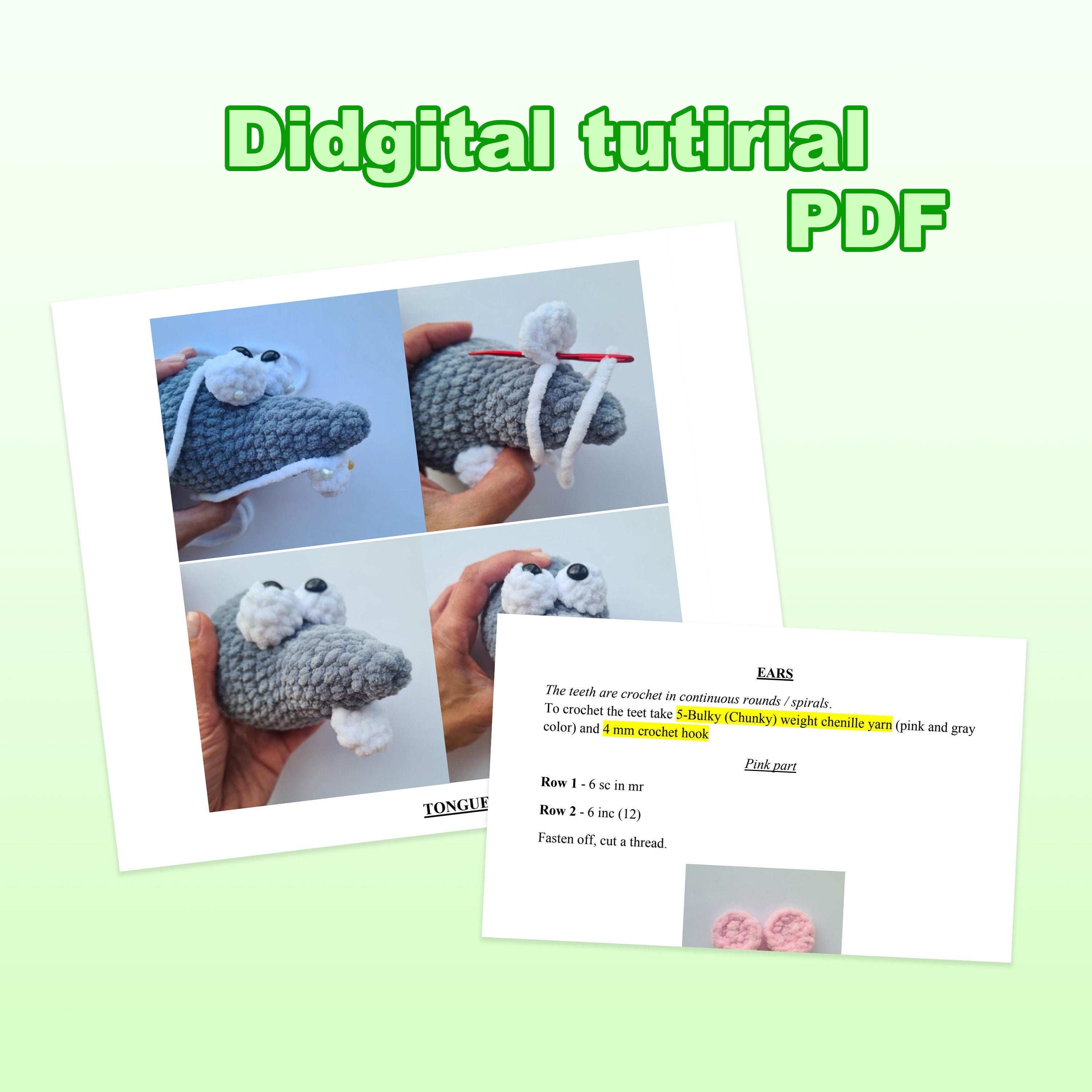 Crochet Kit RAT DOOR STOPPER + Pdf Pattern, Amigurumi Rat Door Stop, Learn How To Crochet Kit, Amigurumi Mouse, Diy Craft Kit Gift Door Stop
