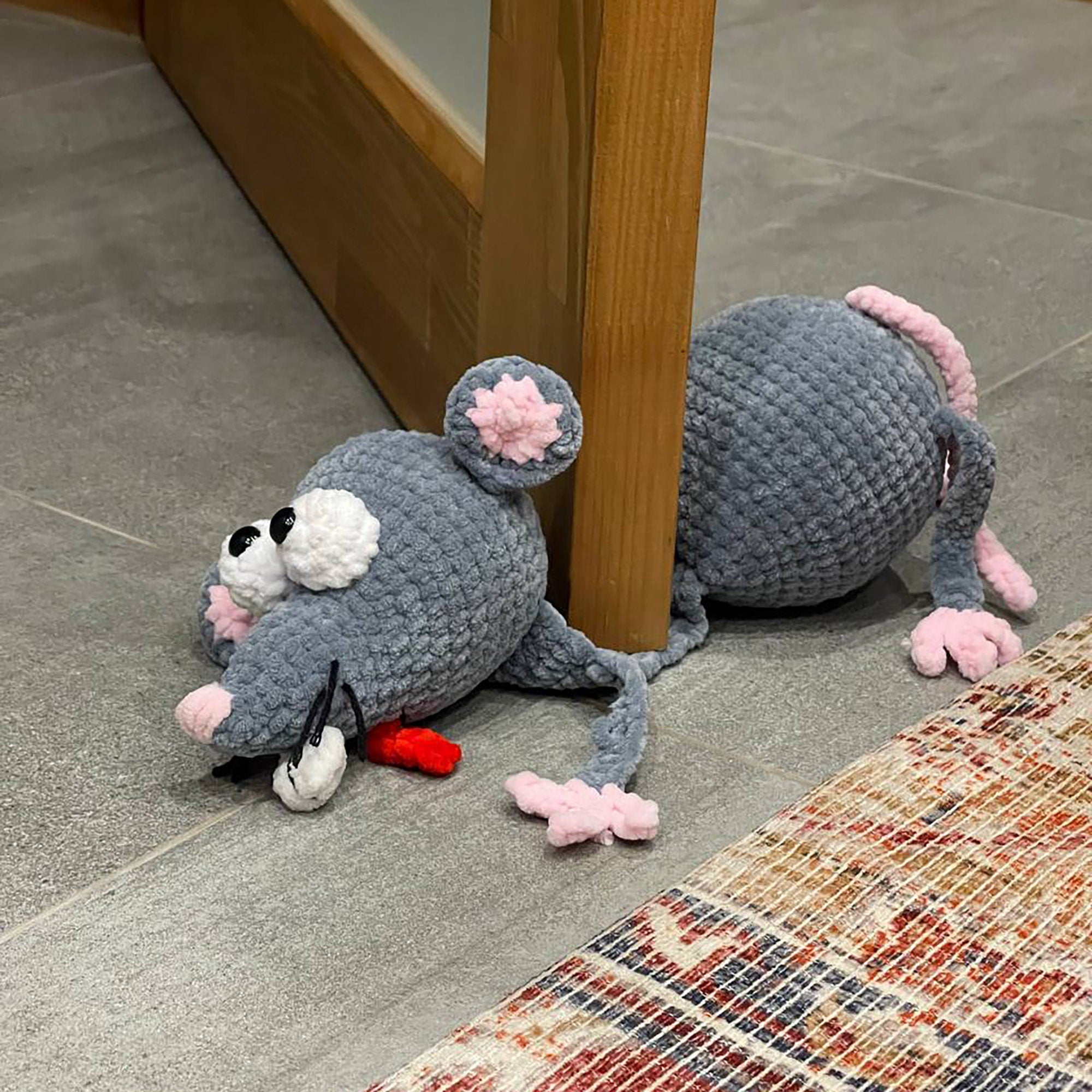 Crochet Kit RAT DOOR STOPPER + Pdf Pattern, Amigurumi Rat Door Stop, Learn How To Crochet Kit, Amigurumi Mouse, Diy Craft Kit Gift Door Stop