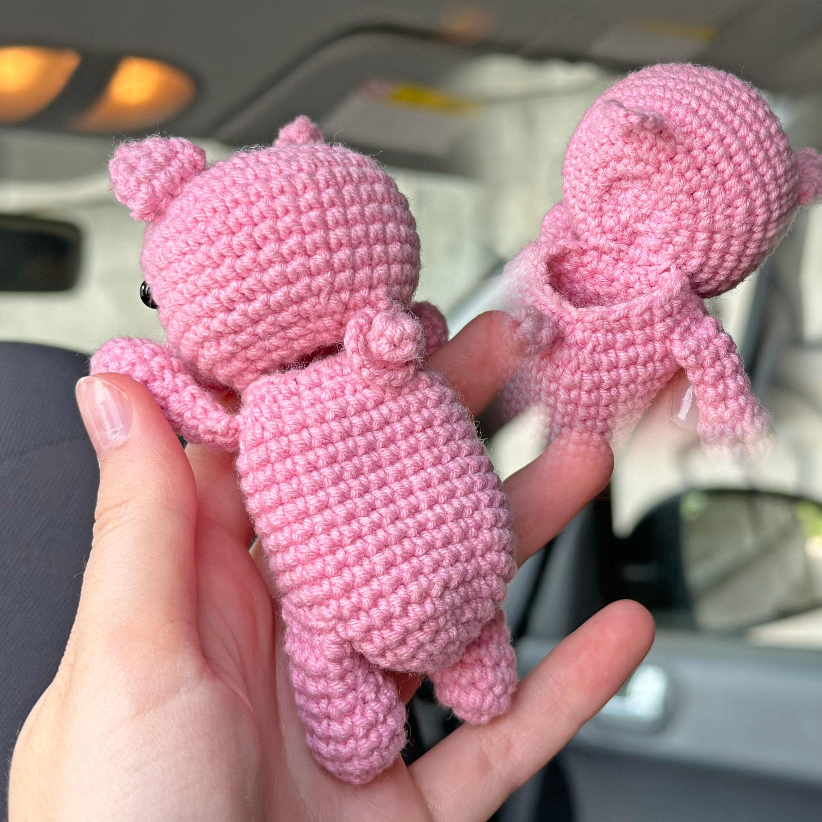 Car Diffuser Case CROCHET PATTERN, Essential Oil Diffuser, Crochet Pigs Car Accessory Car Freshener Rear View Mirror Hanger