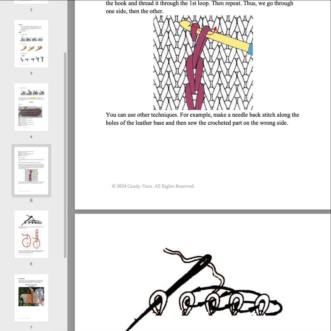 EASY Crochet BAG Pattern With Leather Inserts, Crochet Tote Bag Pattern, Crochet handbag pattern, Summer Crochet