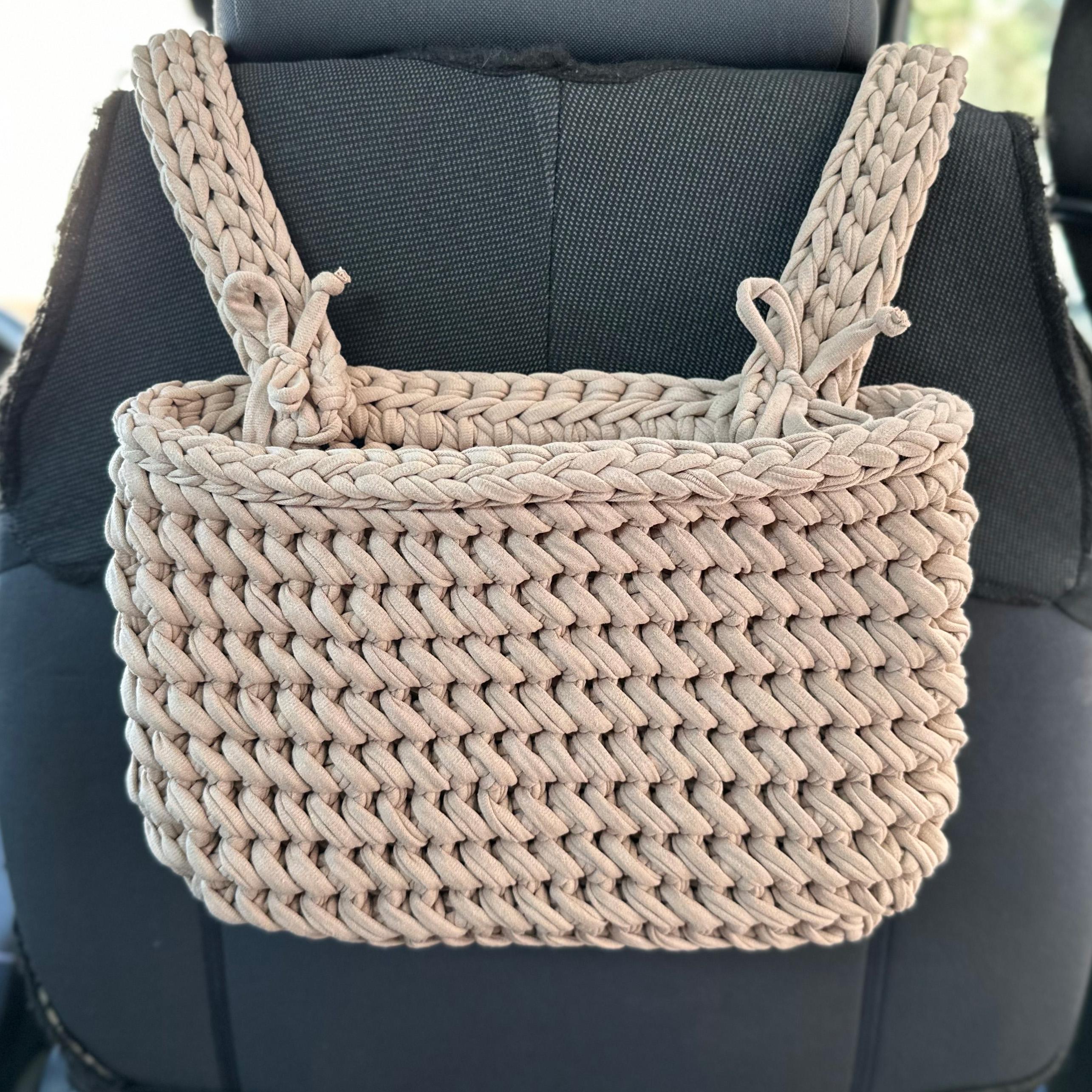 Car Bag CROCHET PATTERN, Cute Car Accessories, Crochet Car Trash Bag, Car Decor, Car Bag PDF