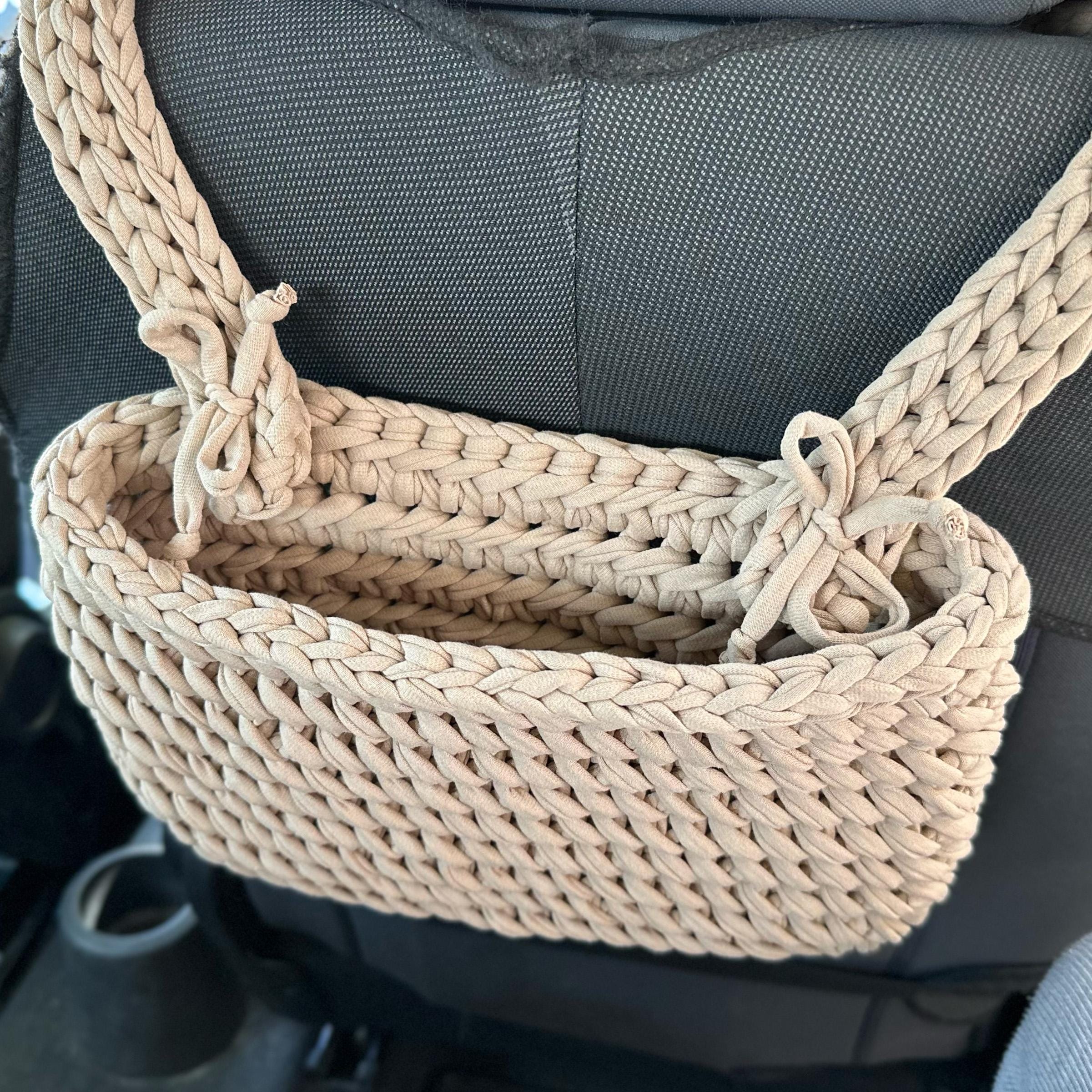 Car Bag CROCHET PATTERN, Cute Car Accessories, Crochet Car Trash Bag, Car Decor, Car Bag PDF