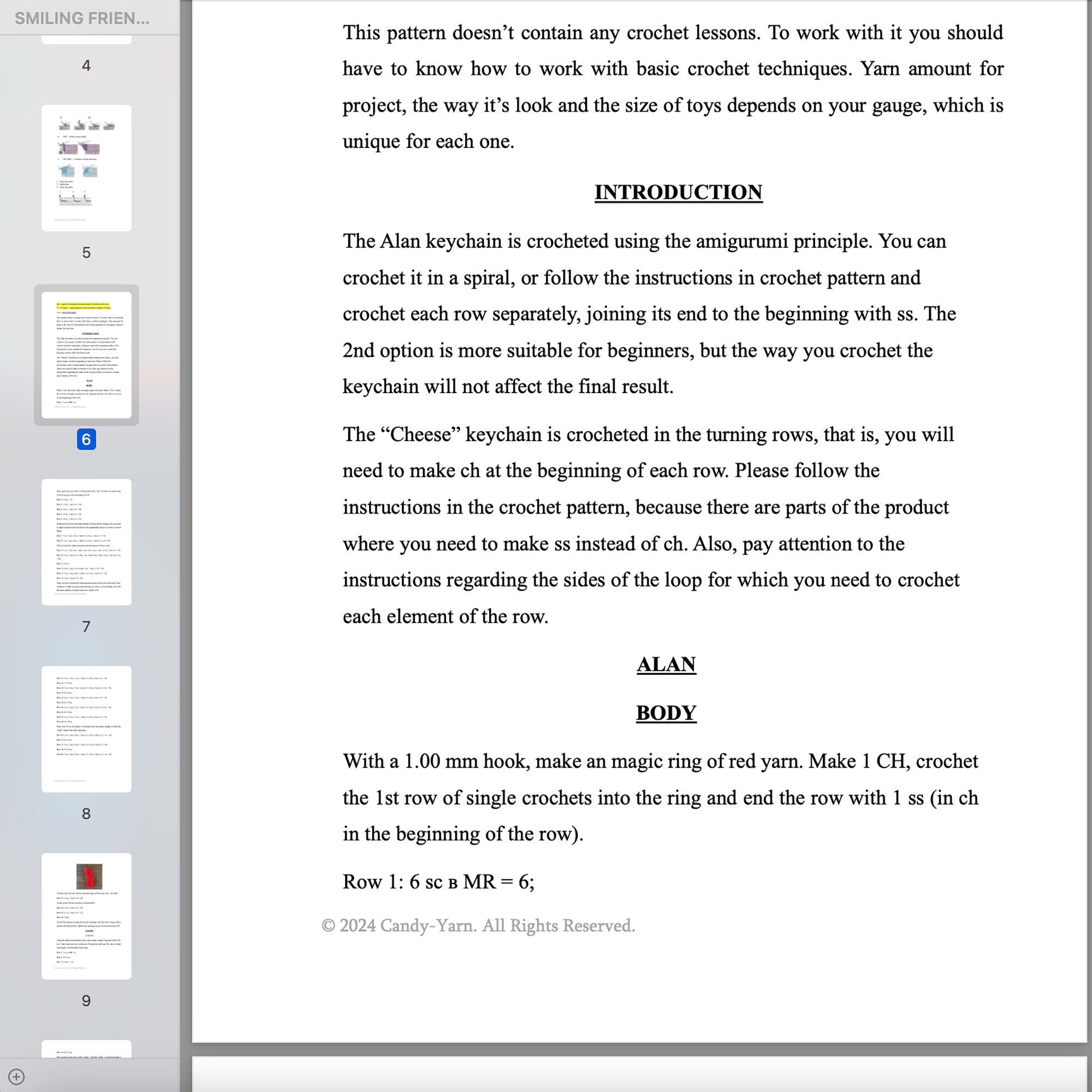 Smiling Friends Crochet Keychain Pattern, Alan and Cheese Magnet Keychain Crochet Pattern, Amigurumi Crochet PDF, Pocket Keychain