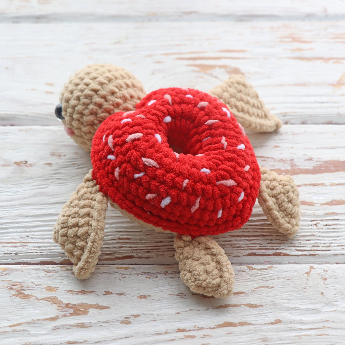 NO SEW Donut Turtle Crochet Pattern, Crochet Heart Turtle Amigurumi Pattern, Cute Sea Creature Stuffed Animal, Instant Digital Download PDF