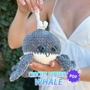 Crochet Whale NO SEW Pattern, PDF Beginner Crochet Pattern, Easy Crochet Amigurumi Pattern, Crochet Whale Pattern, Plush Whale Pattern
