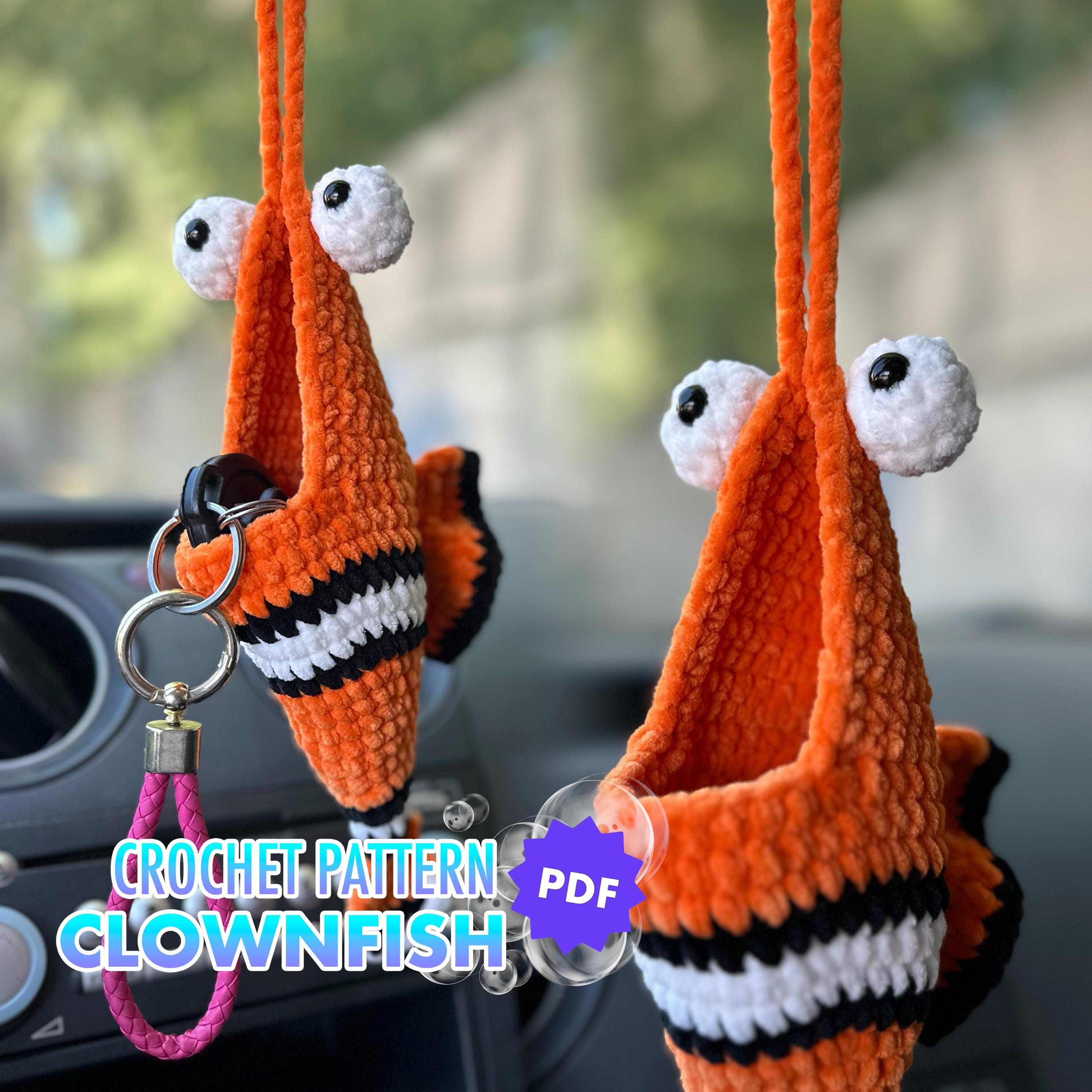 Crochet CAR HANGER Pattern, Hanging Planter PDF, Crochet Basket Amigurumi Fish, Car Decor, Crochet Car Accessories