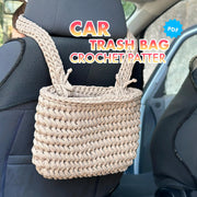 Car Bag CROCHET PATTERN, Cute Car Accessories, Crochet Car Trash Bag, Car Decor, Car Bag PDF
