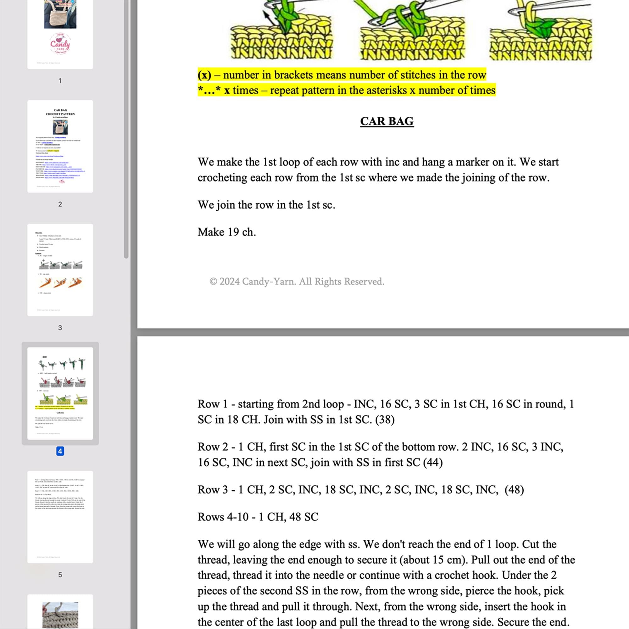 Car Bag CROCHET PATTERN, Cute Car Accessories, Crochet Car Trash Bag, Car Decor, Car Bag PDF