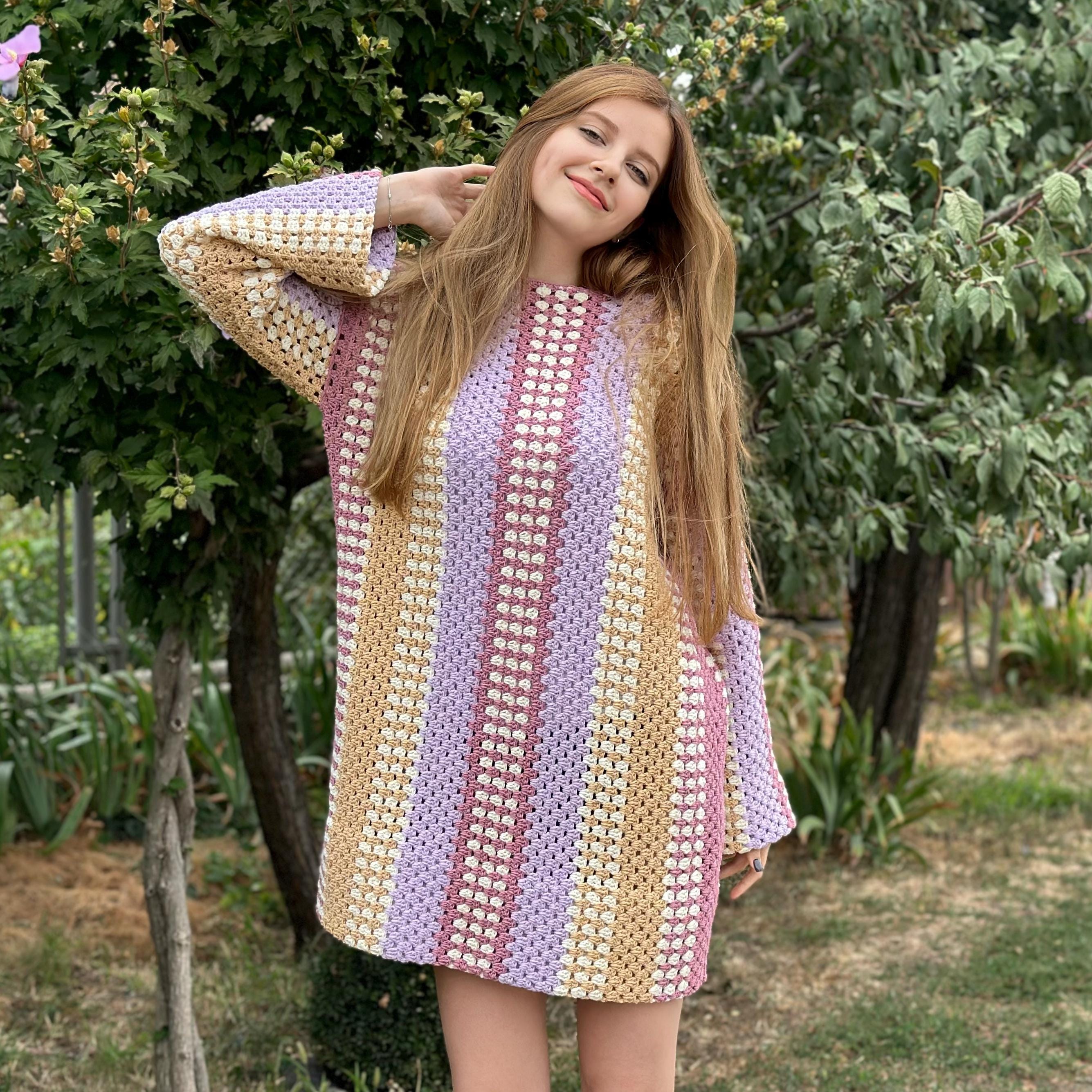 TAYLOR SWIFT DRESS, Crochet Dress Pattern, Easy Pattern Dress, X, M, L Sizes, Easy Autumn Crochet Dress