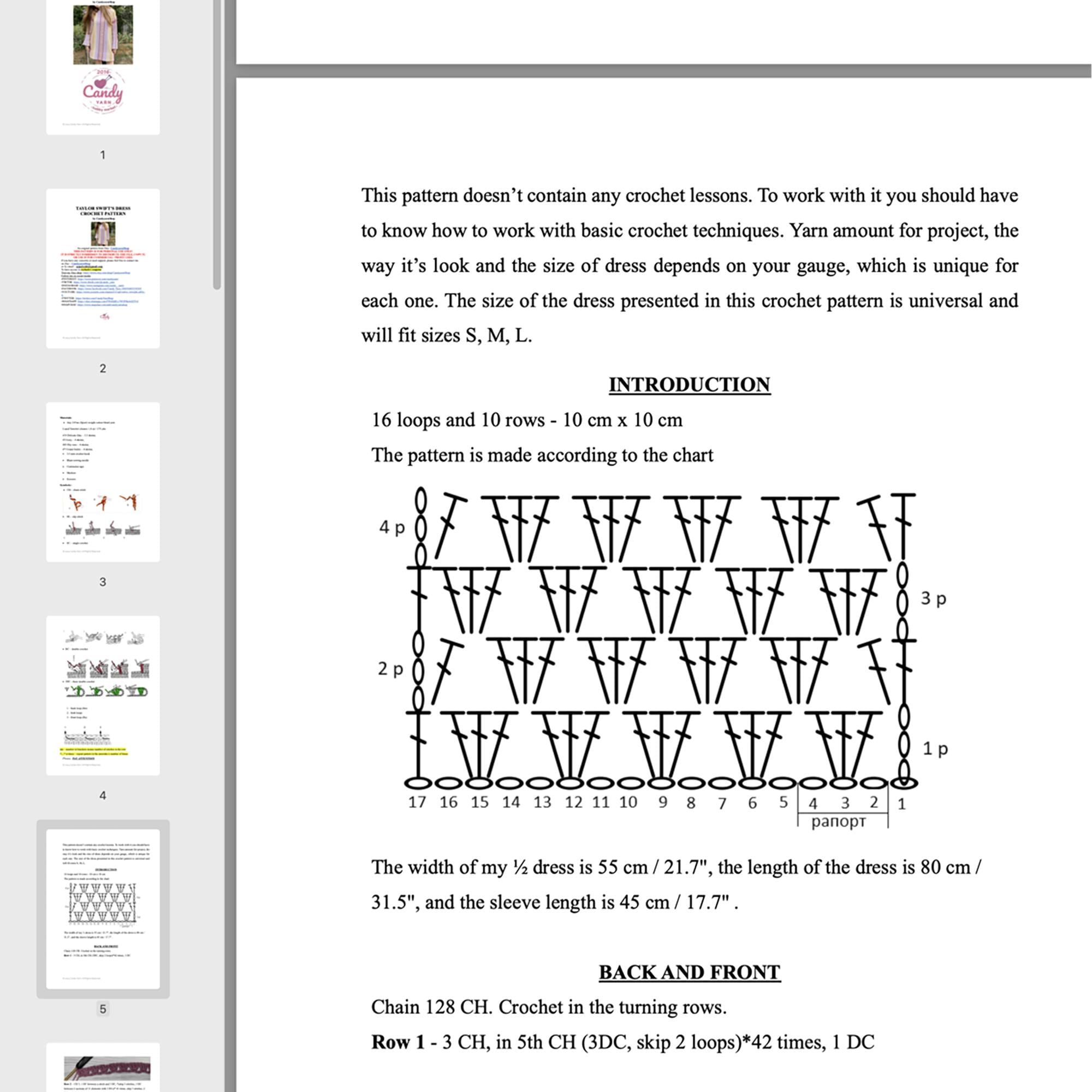 TAYLOR SWIFT DRESS, Crochet Dress Pattern, Easy Pattern Dress, X, M, L Sizes, Easy Autumn Crochet Dress