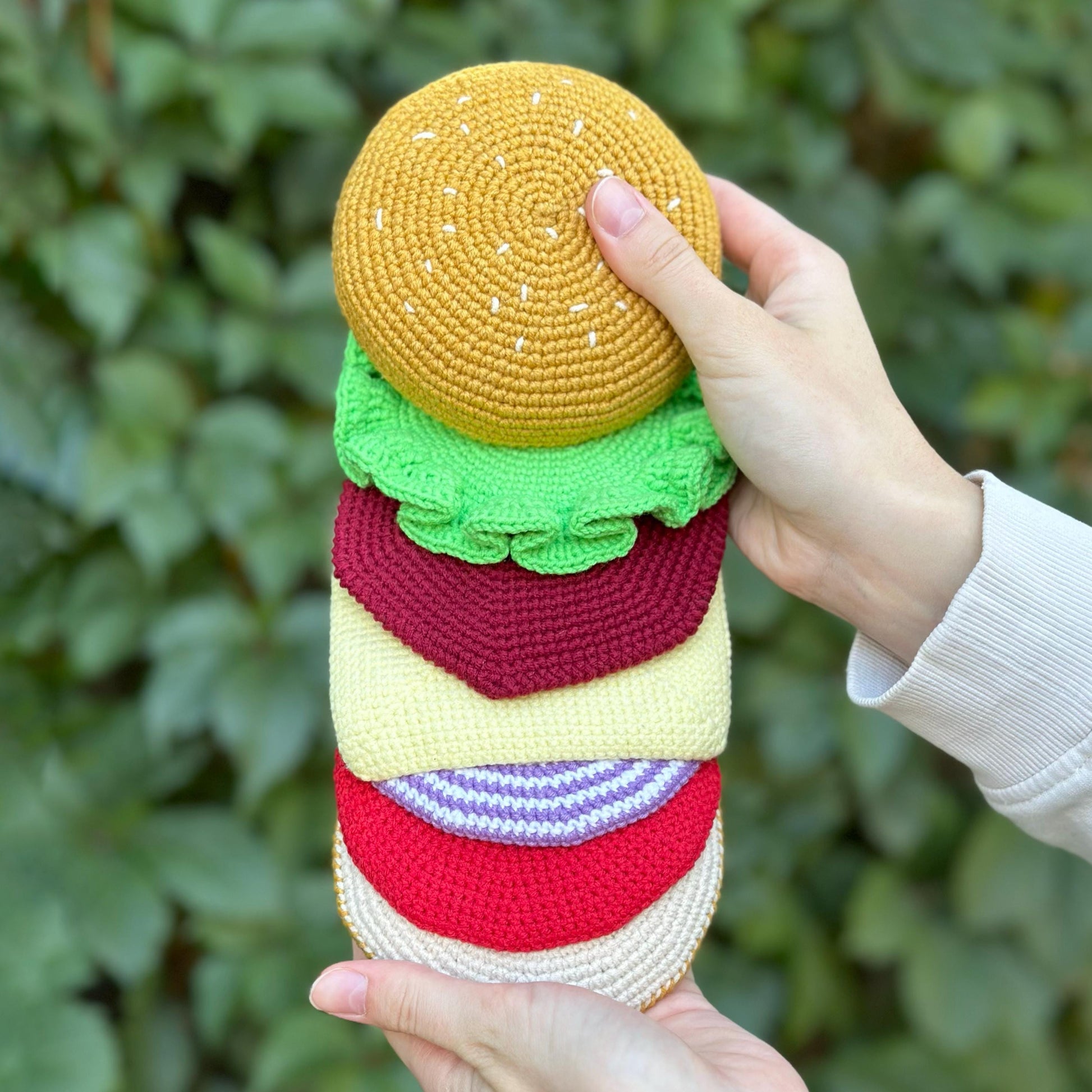 Crochet Burger Coasters, Burger Coaster Crochet Pattern, Seven Sizes Kitchen Coasters, Stacking Crochet Coastern Pattern, Instant Download