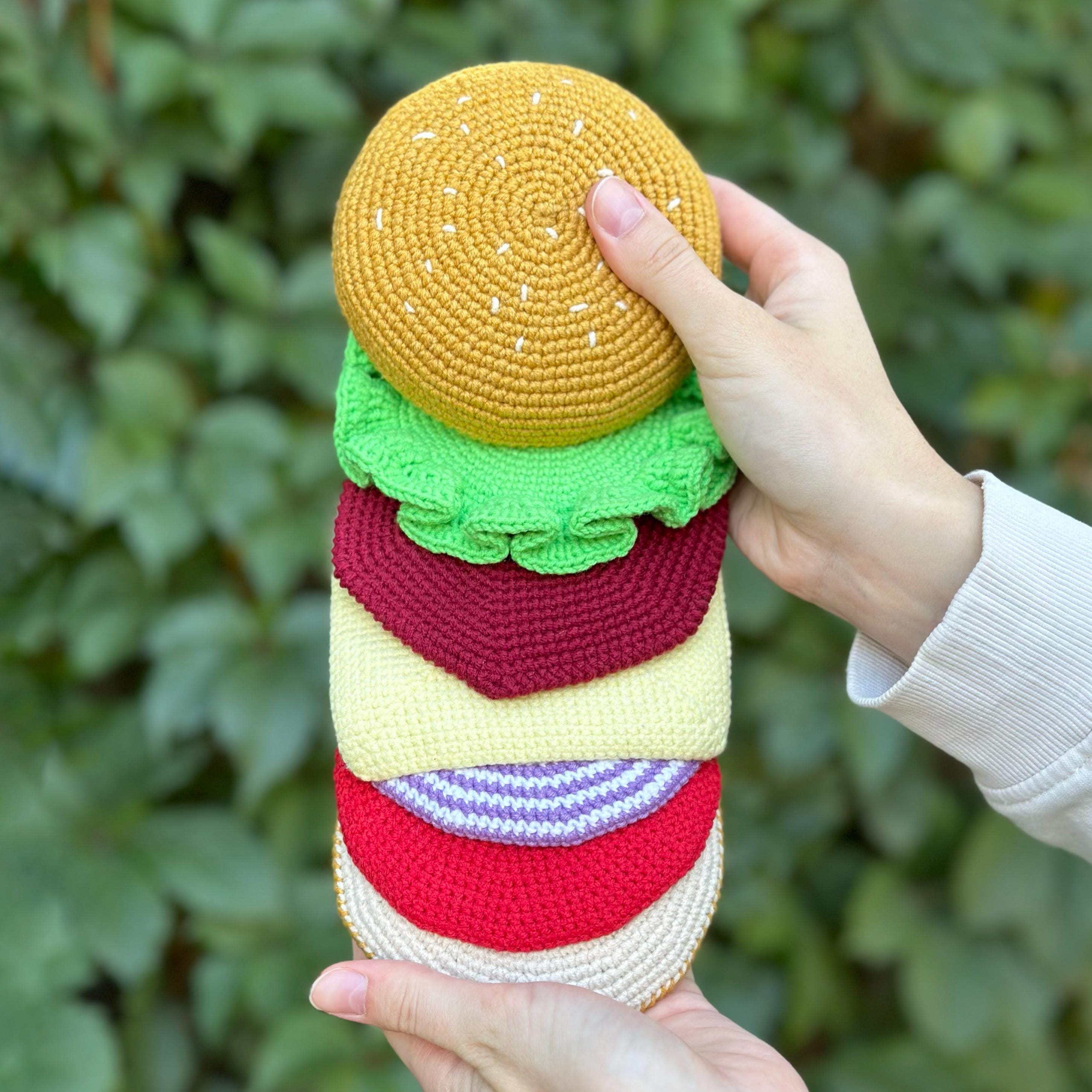 Crochet Burger Coasters, Burger Coaster Crochet Pattern, Seven Sizes Kitchen Coasters, Stacking Crochet Coastern Pattern, Instant Download