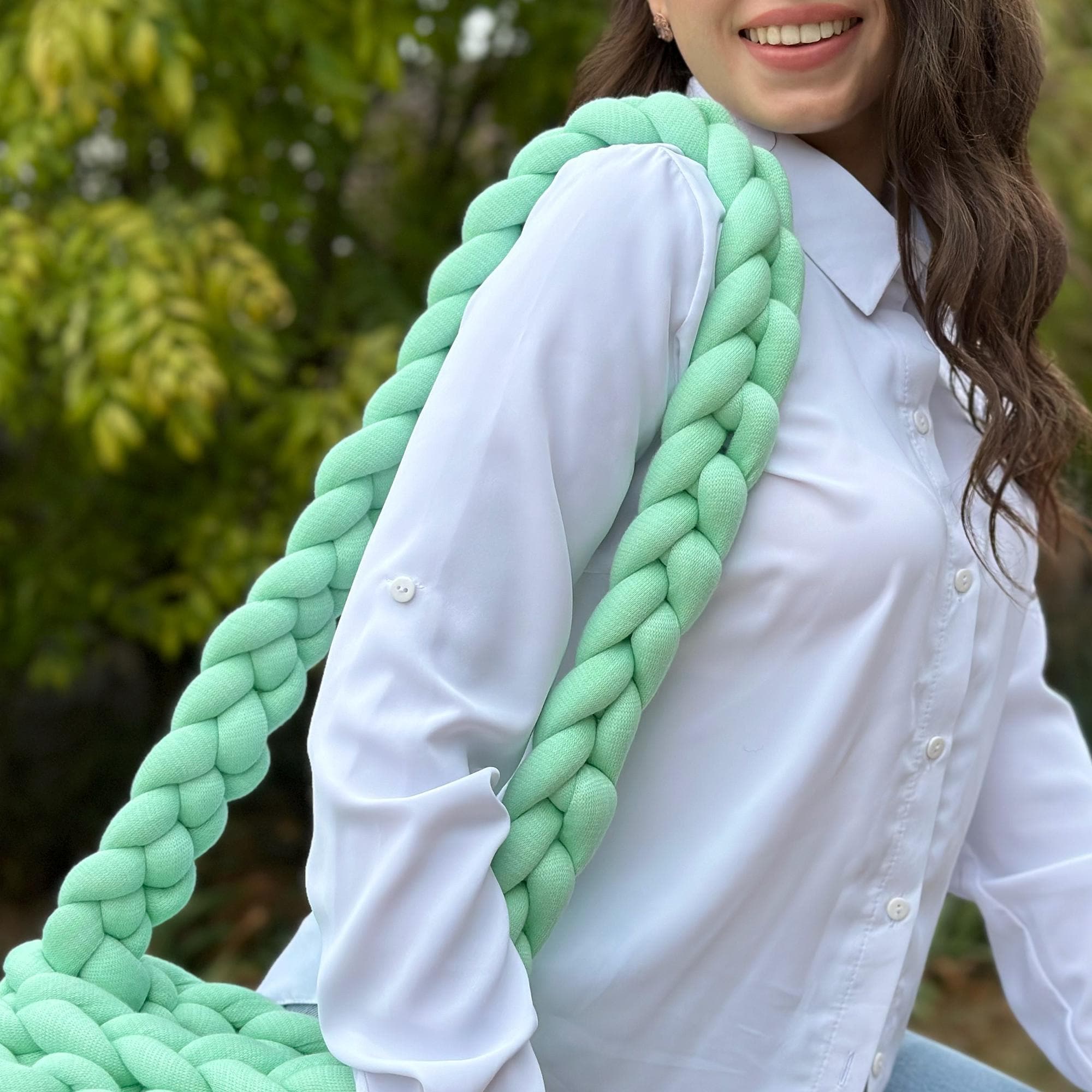 Easy CHUNKY Crossbody YARN BAG Arm Knitting Pattern, The Frankie Bag, Pdf and Video Tutorial Chunky Purse, Purse Crochet Pattern