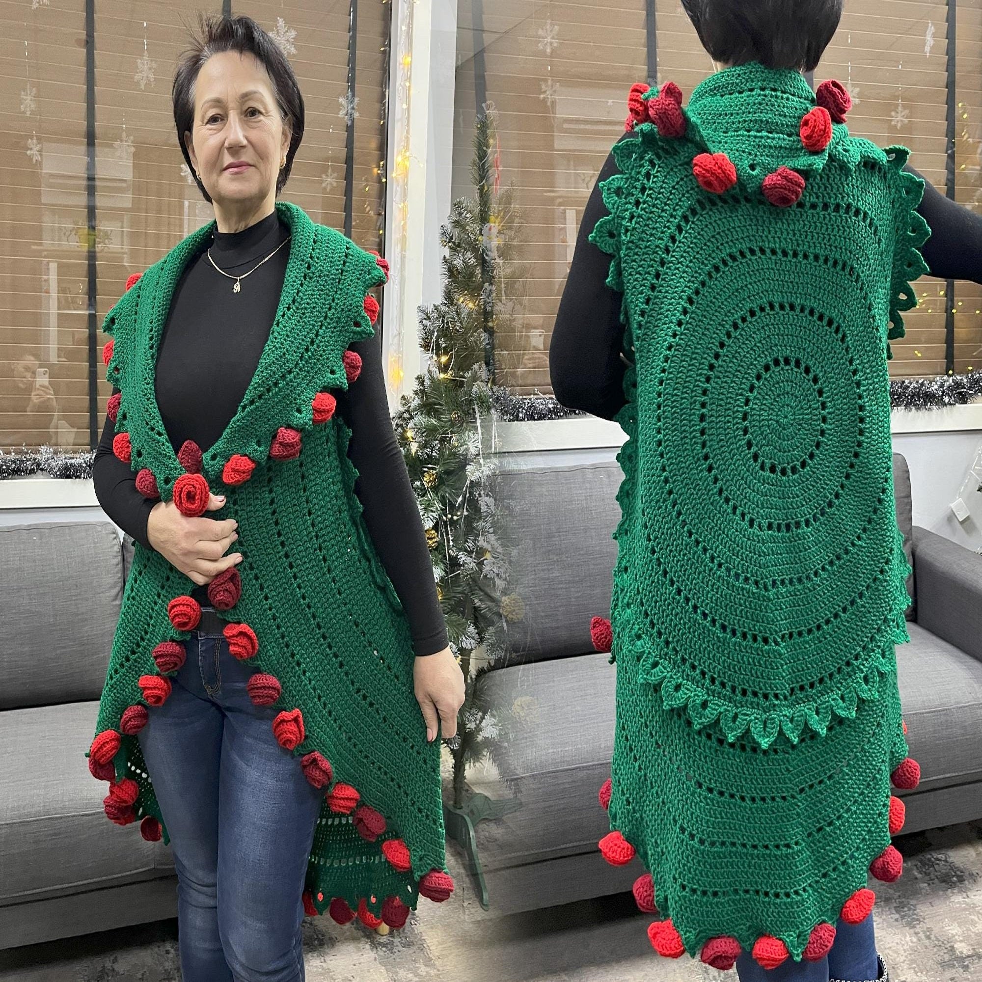 SURPRIZE ROSE BOUQUET BLANKET Crochet Pattern (skill level intermediate)