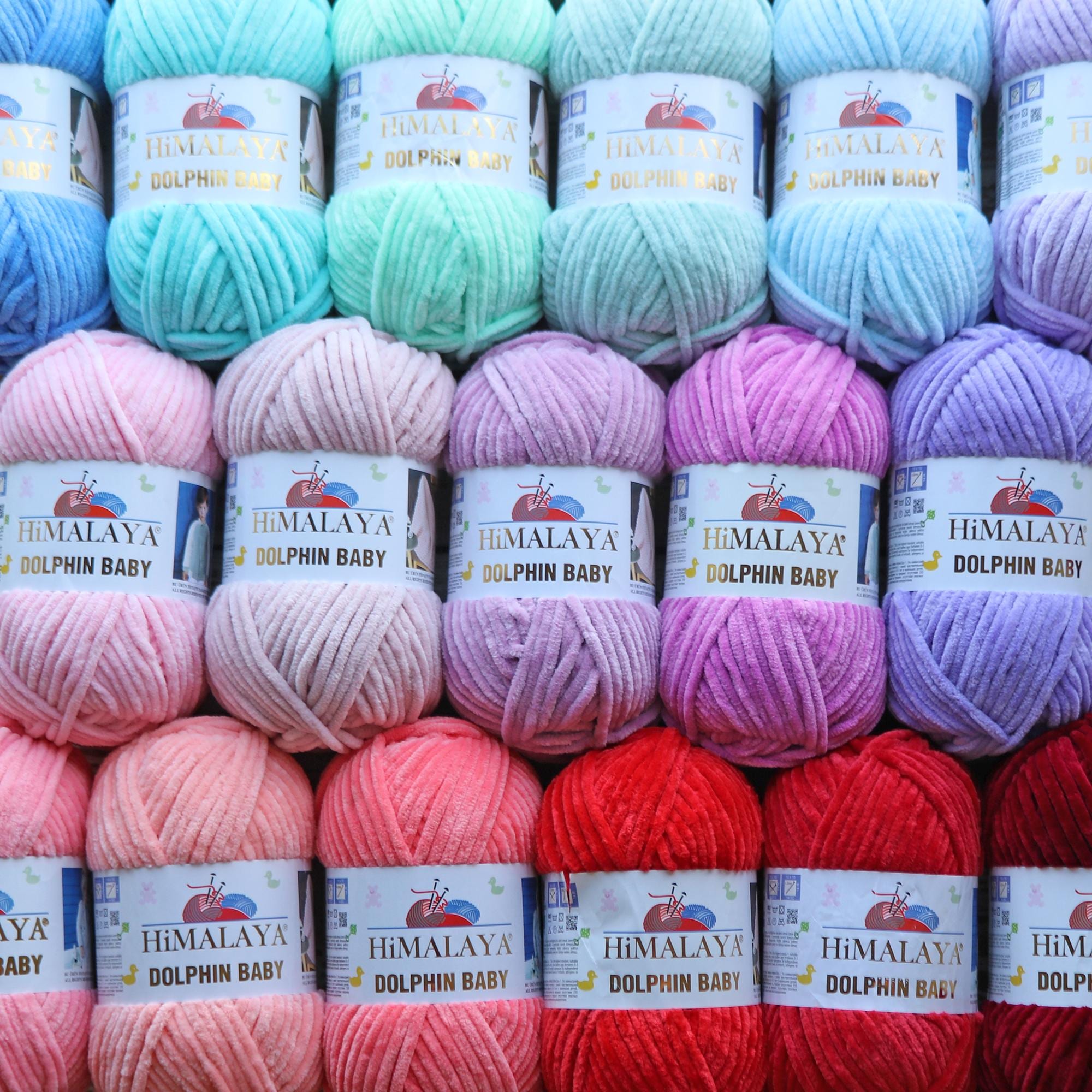 Himalaya DOLPHINE BABY 46 COLORS, Amigurumi Yarn, Plush Yarn, Bulky Chenille Yarn, Velvet Knitting Yarn, Baby Yarn, Fluffy Yarn