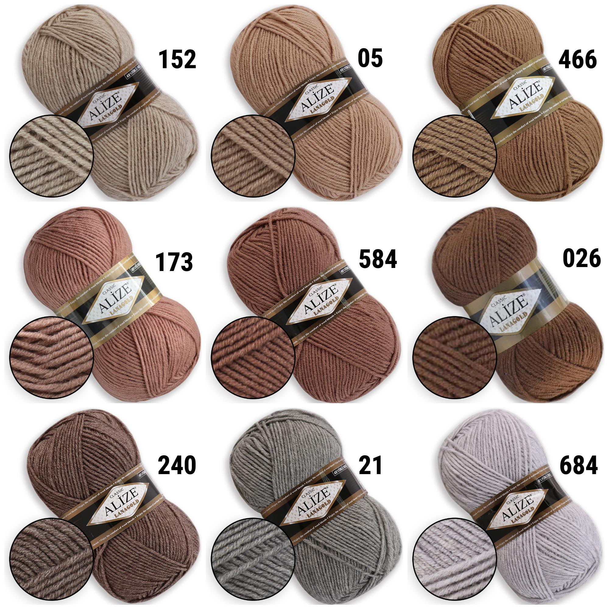 Alize Lanagold, 57 colors DK Wool Blend Yarn, 49 wool, 51 acrylic, Knitting Wool Yarn, Acrylic Blend Crochet Yarn, Classic Yarn 3.5 oz