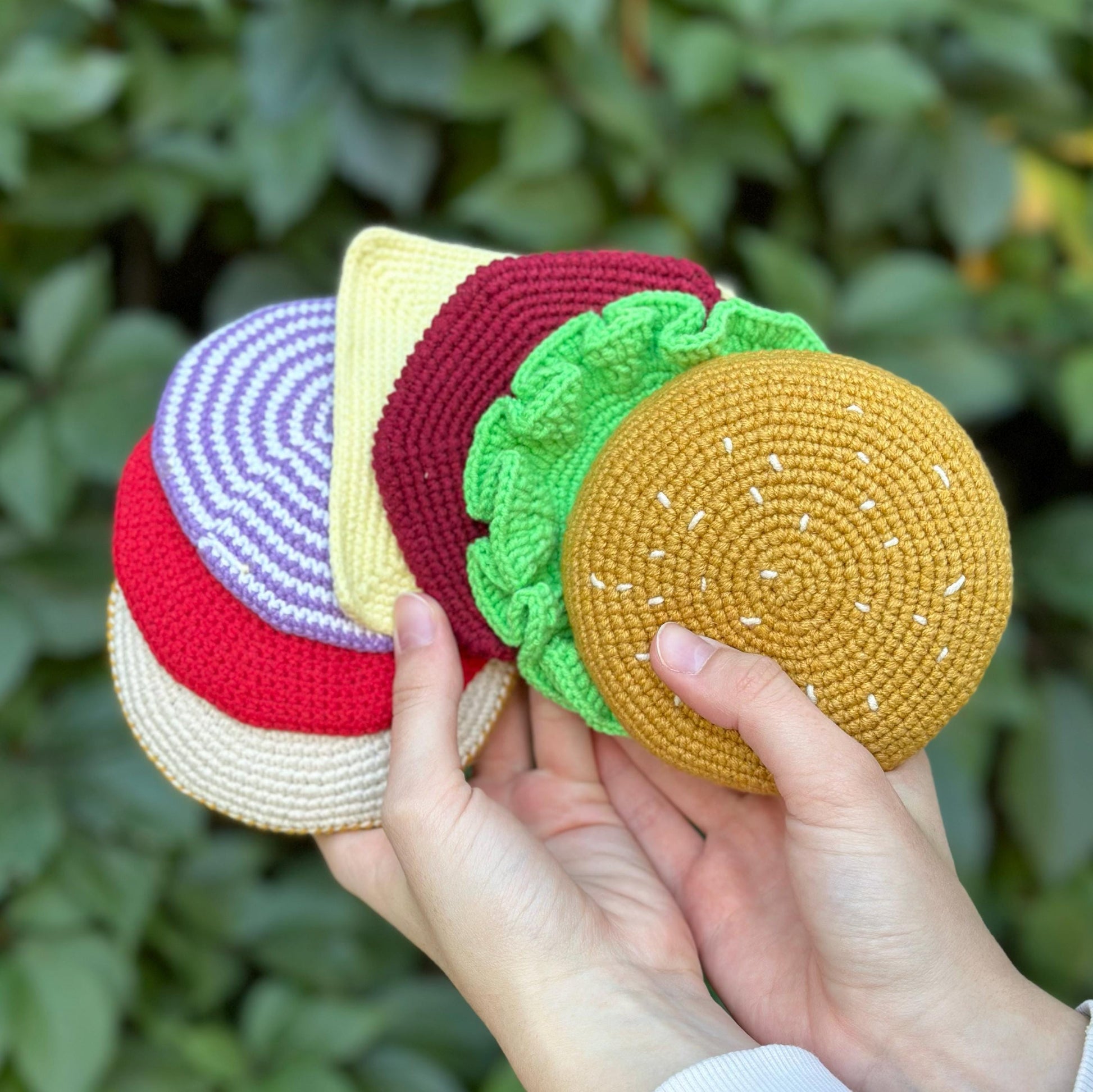 Crochet Burger Coasters, Burger Coaster Crochet Pattern, Seven Sizes Kitchen Coasters, Stacking Crochet Coastern Pattern, Instant Download