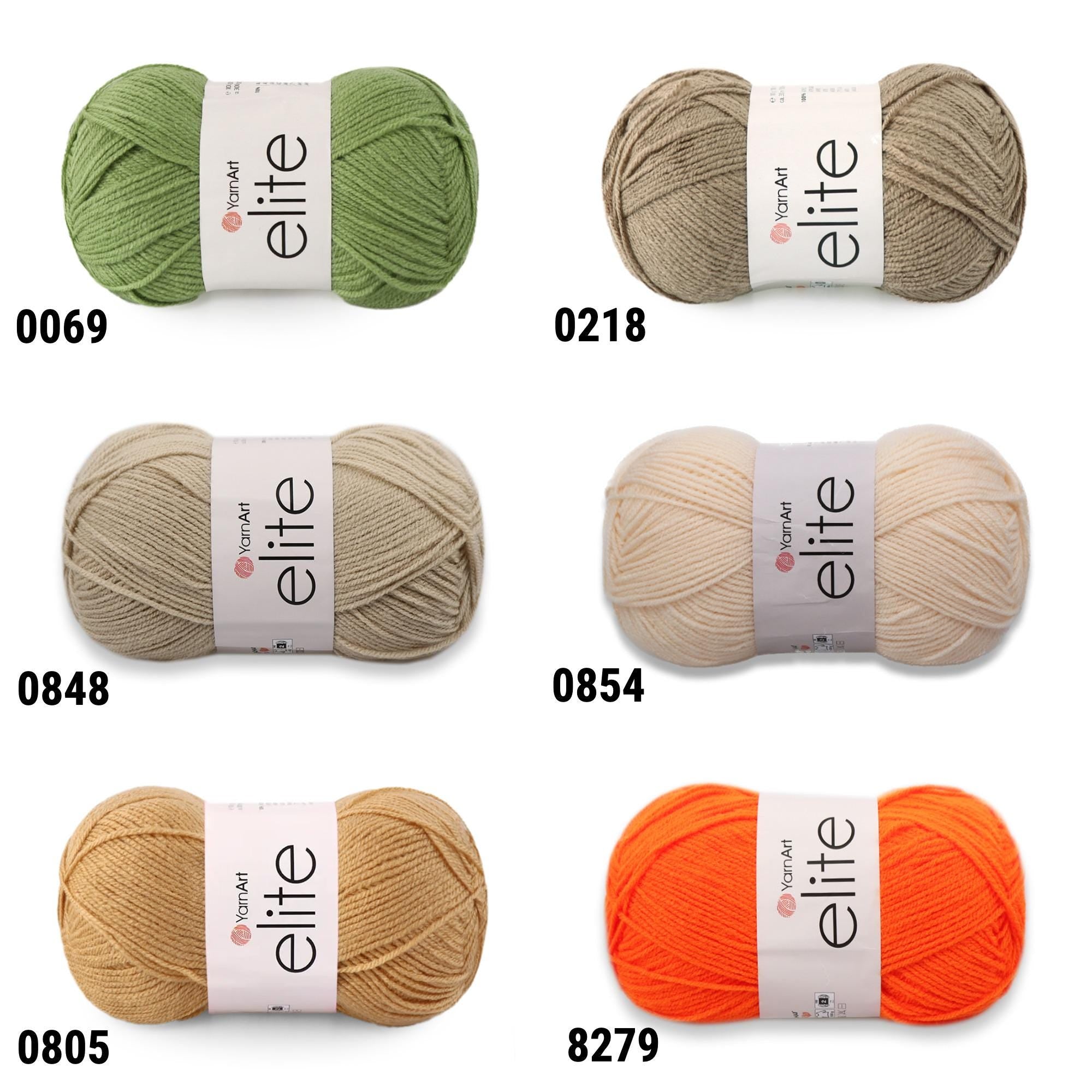 YarnArt ELITE Soft Acrylic Yarn, 45 Colors, Crocheting Yarn, Knitting Yarn, 2 Sport Fine Weight Yarn, Amigurumi Yarn, Multiple Colors Option