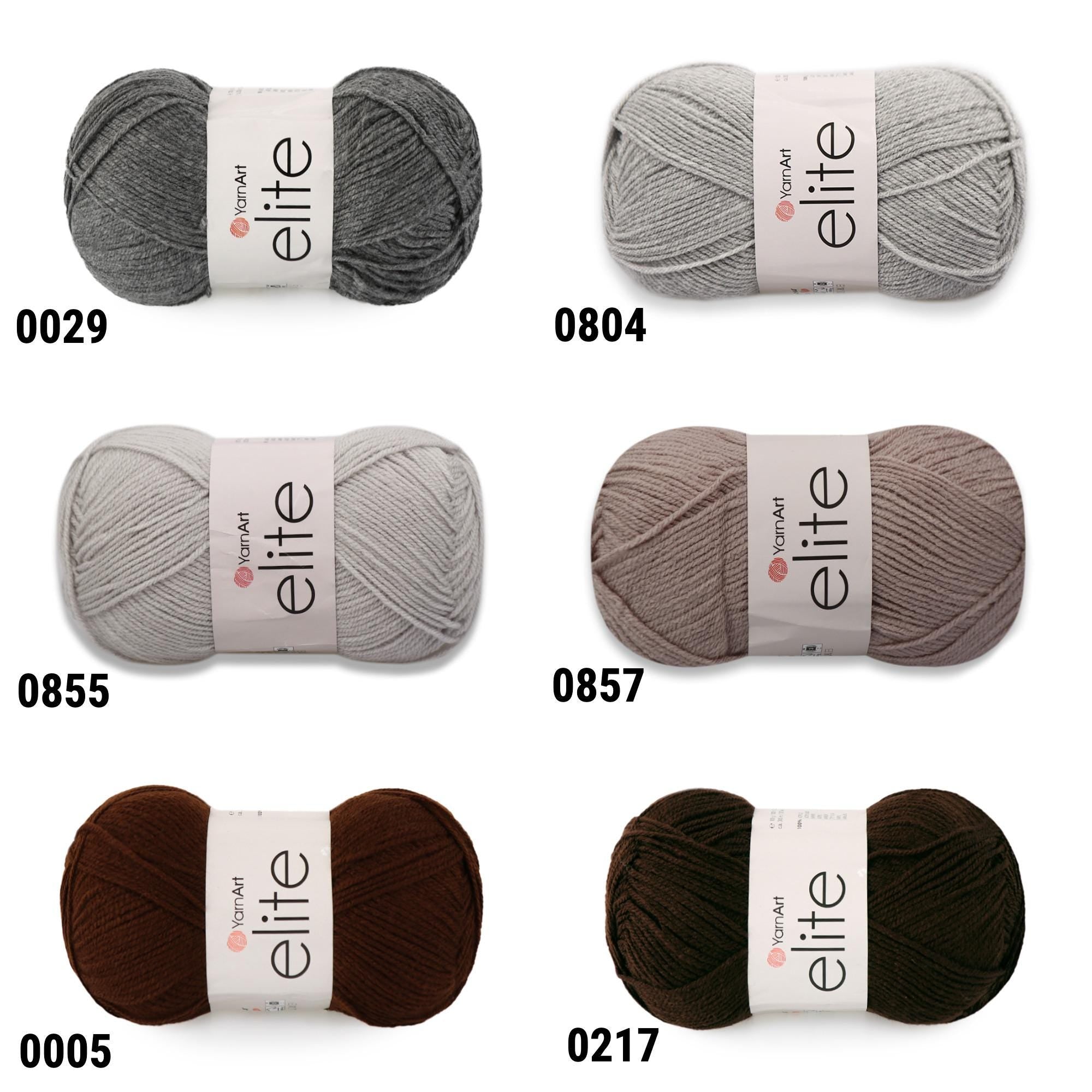 YarnArt ELITE Soft Acrylic Yarn, 45 Colors, Crocheting Yarn, Knitting Yarn, 2 Sport Fine Weight Yarn, Amigurumi Yarn, Multiple Colors Option