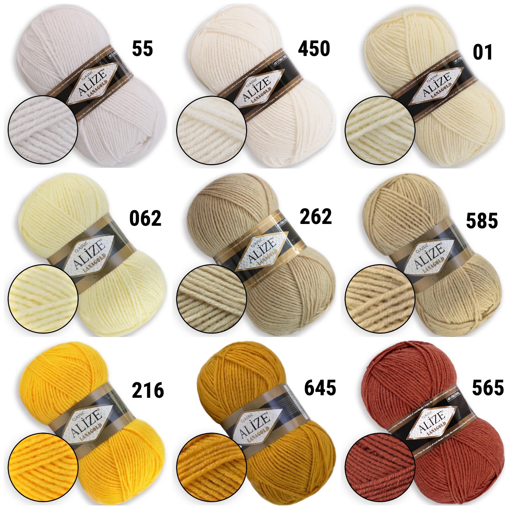 Alize Lanagold, 57 colors DK Wool Blend Yarn, 49 wool, 51 acrylic, Knitting Wool Yarn, Acrylic Blend Crochet Yarn, Classic Yarn 3.5 oz