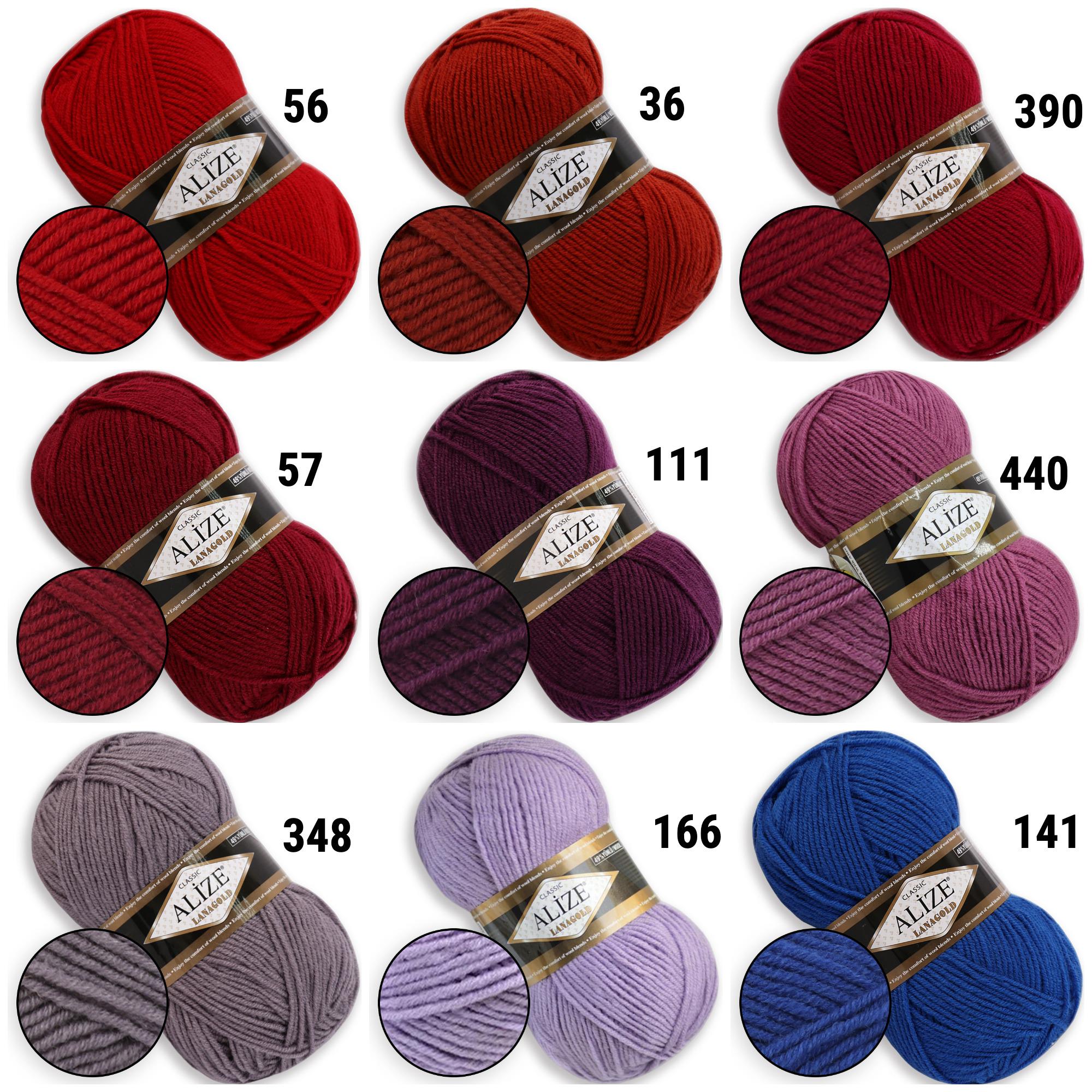 Alize Lanagold, 57 colors DK Wool Blend Yarn, 49 wool, 51 acrylic, Knitting Wool Yarn, Acrylic Blend Crochet Yarn, Classic Yarn 3.5 oz