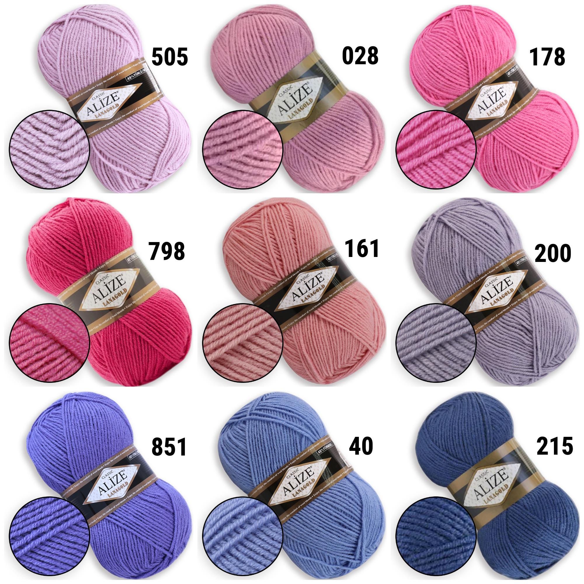 Alize Lanagold, 57 colors DK Wool Blend Yarn, 49 wool, 51 acrylic, Knitting Wool Yarn, Acrylic Blend Crochet Yarn, Classic Yarn 3.5 oz