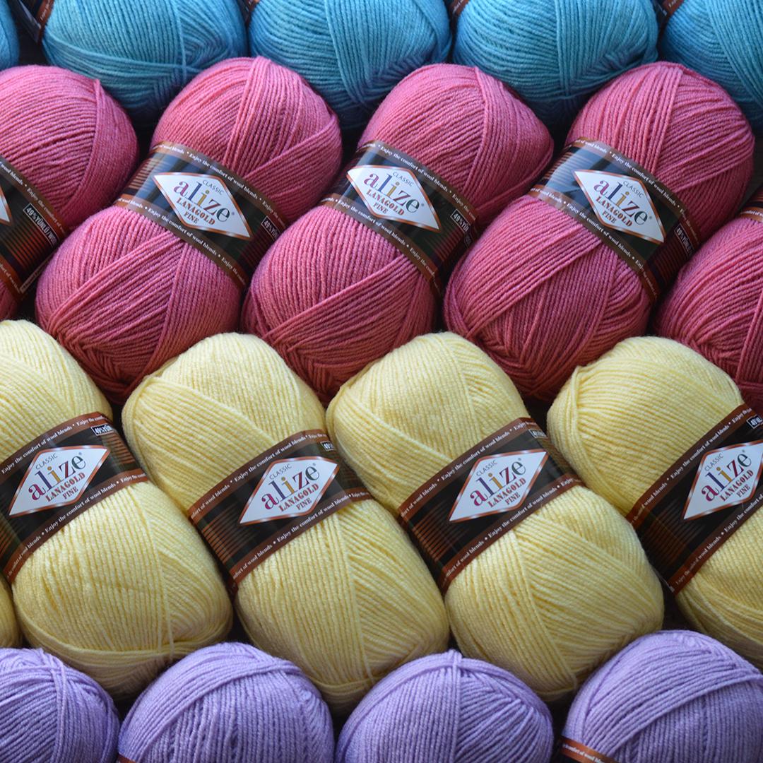 Alize Lanagold, 57 colors DK Wool Blend Yarn, 49 wool, 51 acrylic, Knitting Wool Yarn, Acrylic Blend Crochet Yarn, Classic Yarn 3.5 oz